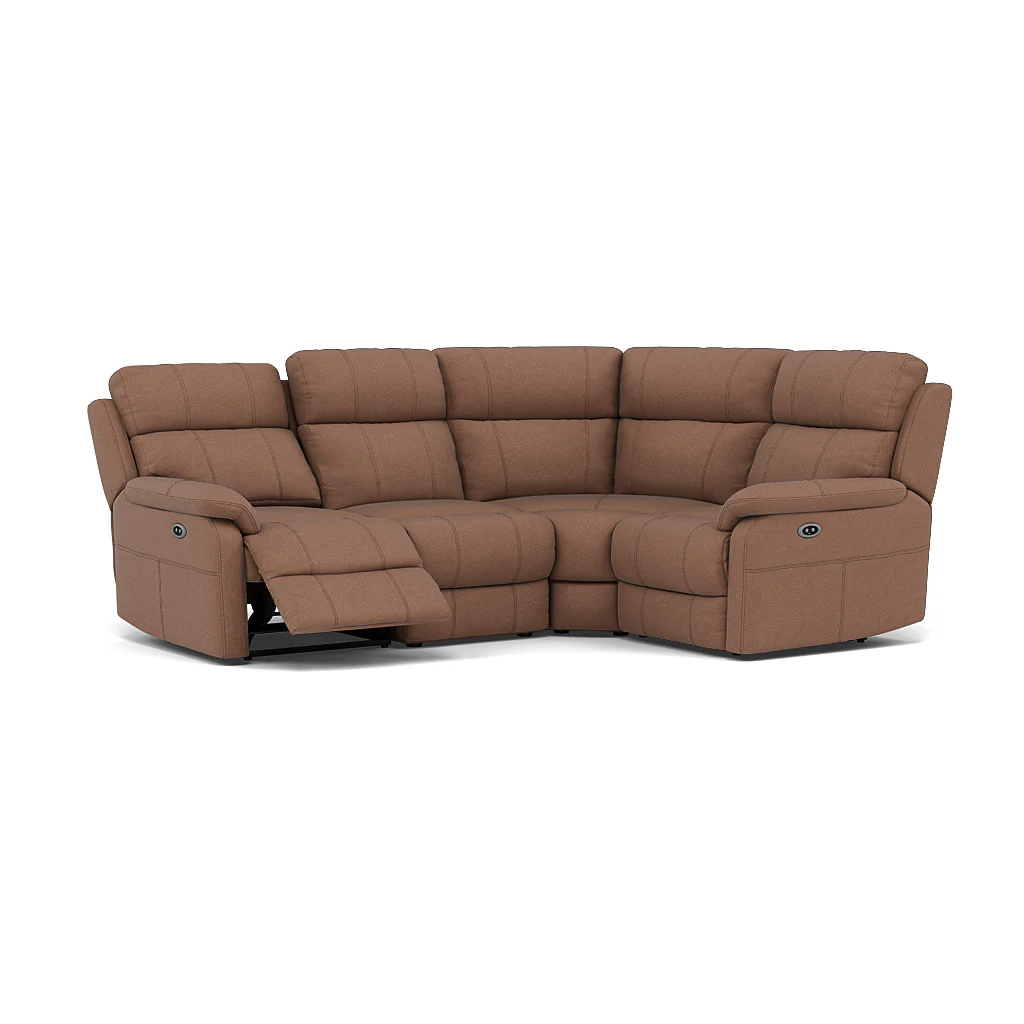 Fara Small Corner Recliner Sofa - Combination 4 1 Corner 2 with 2 Power Recliners Fabric - Right Hand Facing - Power Recliner with USB - Image 7