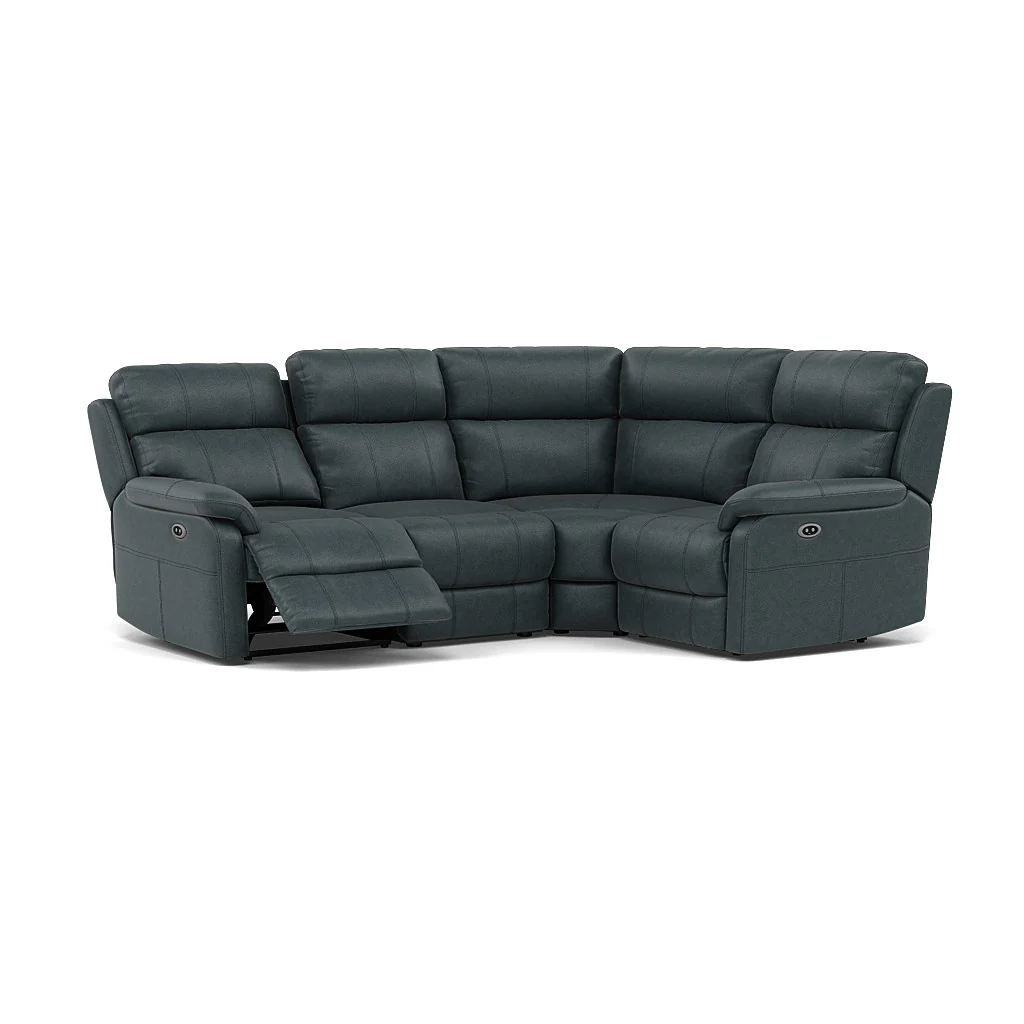 Fara Small Corner Recliner Sofa - Combination 4 1 Corner 2 with 2 Power Recliners Fabric - Right Hand Facing - Power Recliner with USB - Image 9