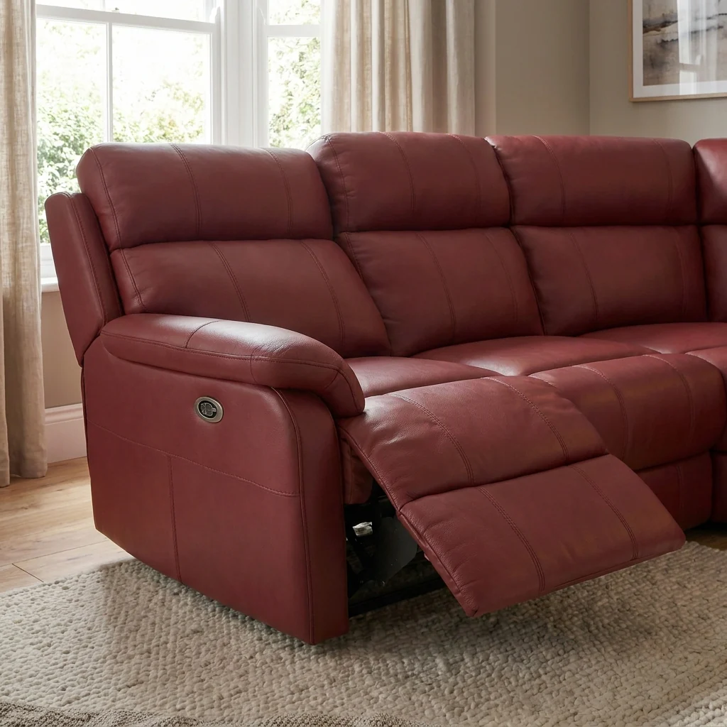Fara Small Corner Recliner Sofa - Combination 5 2 Corner 1 with 2 Power Recliners Fabric - Left Hand Facing - Power Recliner with USB - Image 3