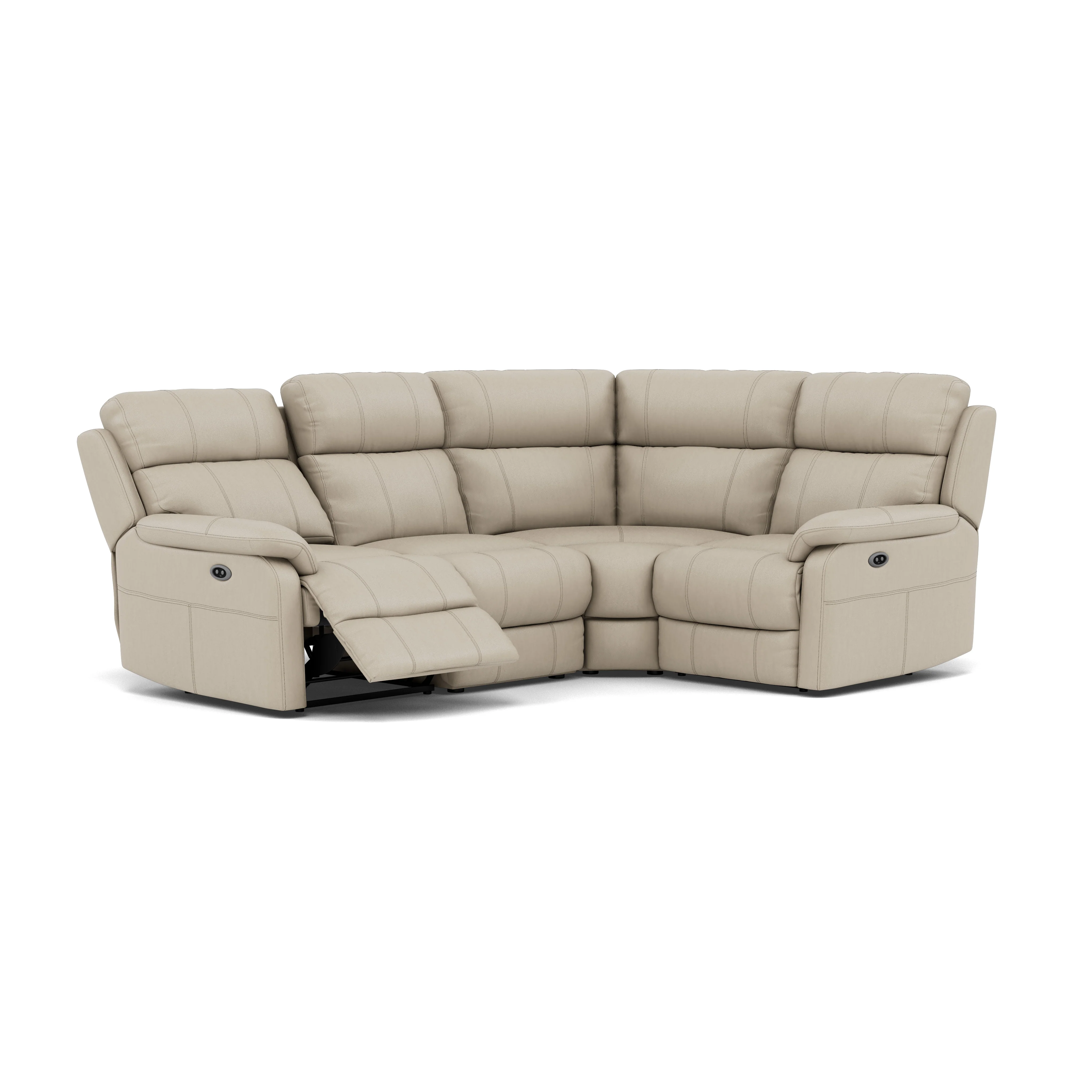Fara Small Corner Recliner Sofa - Combination 5 2 Corner 1 with 2 Power Recliners Cat 25S - Right Hand Facing - Power Recliner with USB - Image 7
