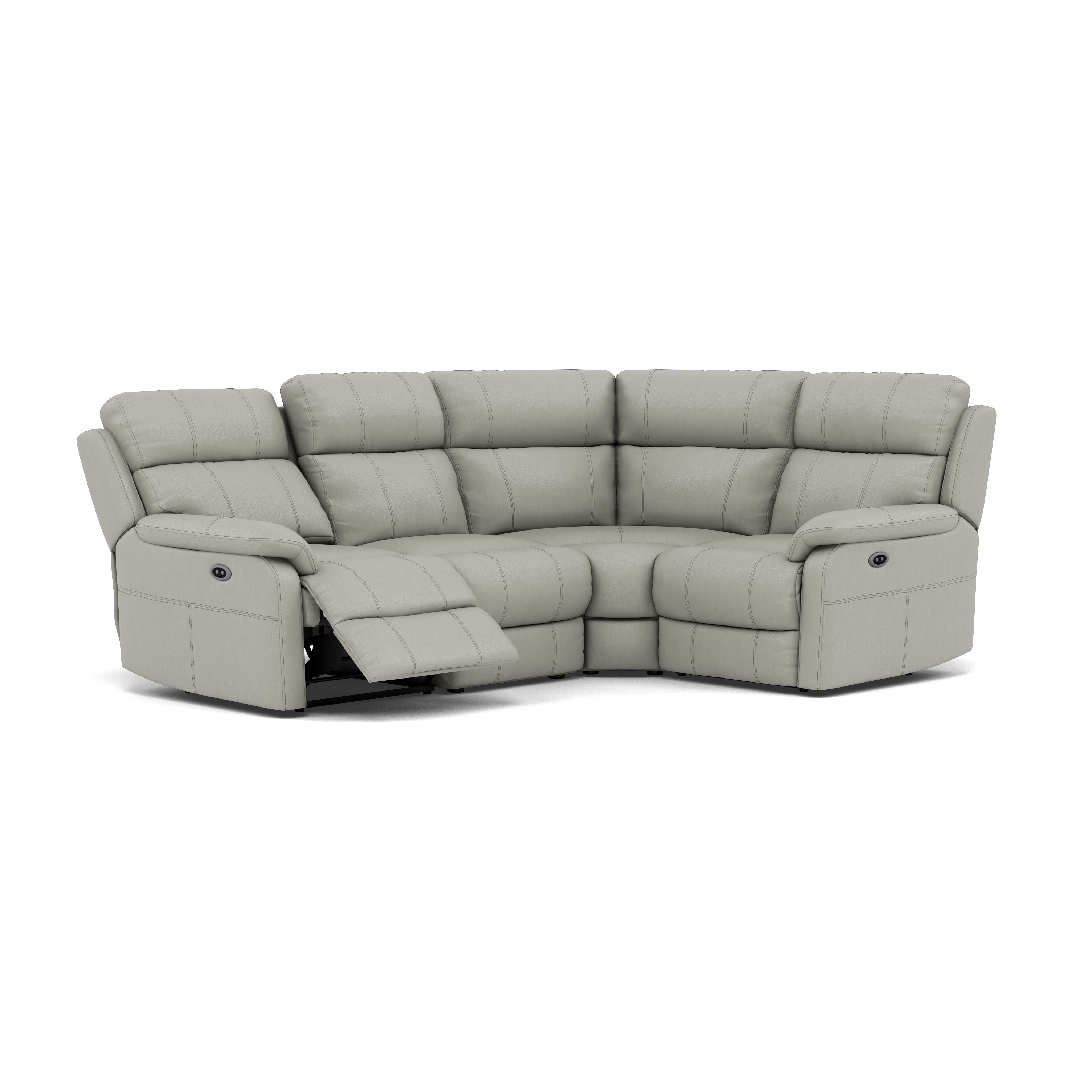 Fara Small Corner Recliner Sofa - Combination 5 2 Corner 1 with 2 Power Recliners Cat 25S - Right Hand Facing - Power Recliner with USB - Image 8