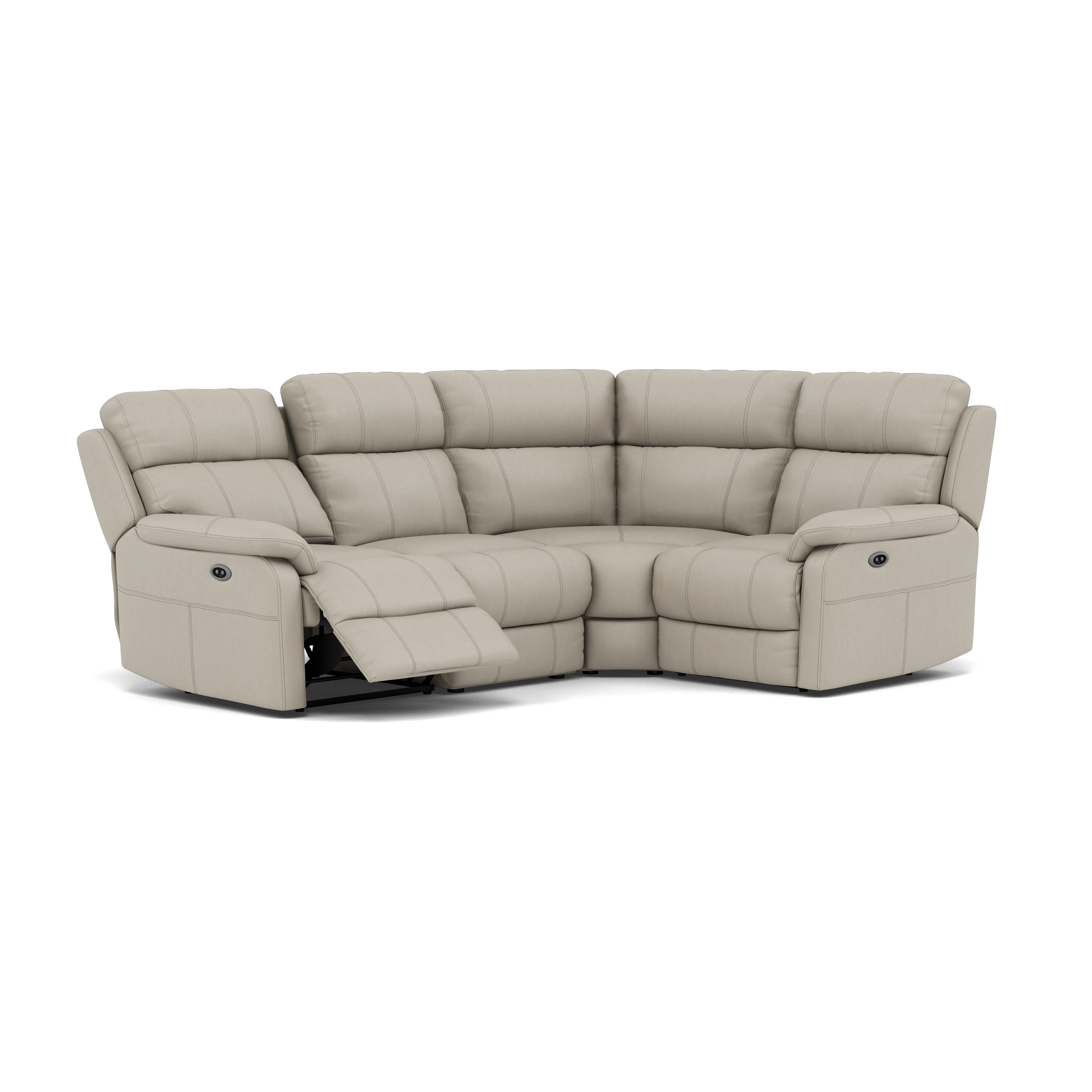Fara Small Corner Recliner Sofa - Combination 5 2 Corner 1 with 2 Power Recliners Cat 25S - Right Hand Facing - Power Recliner with USB - Image 9