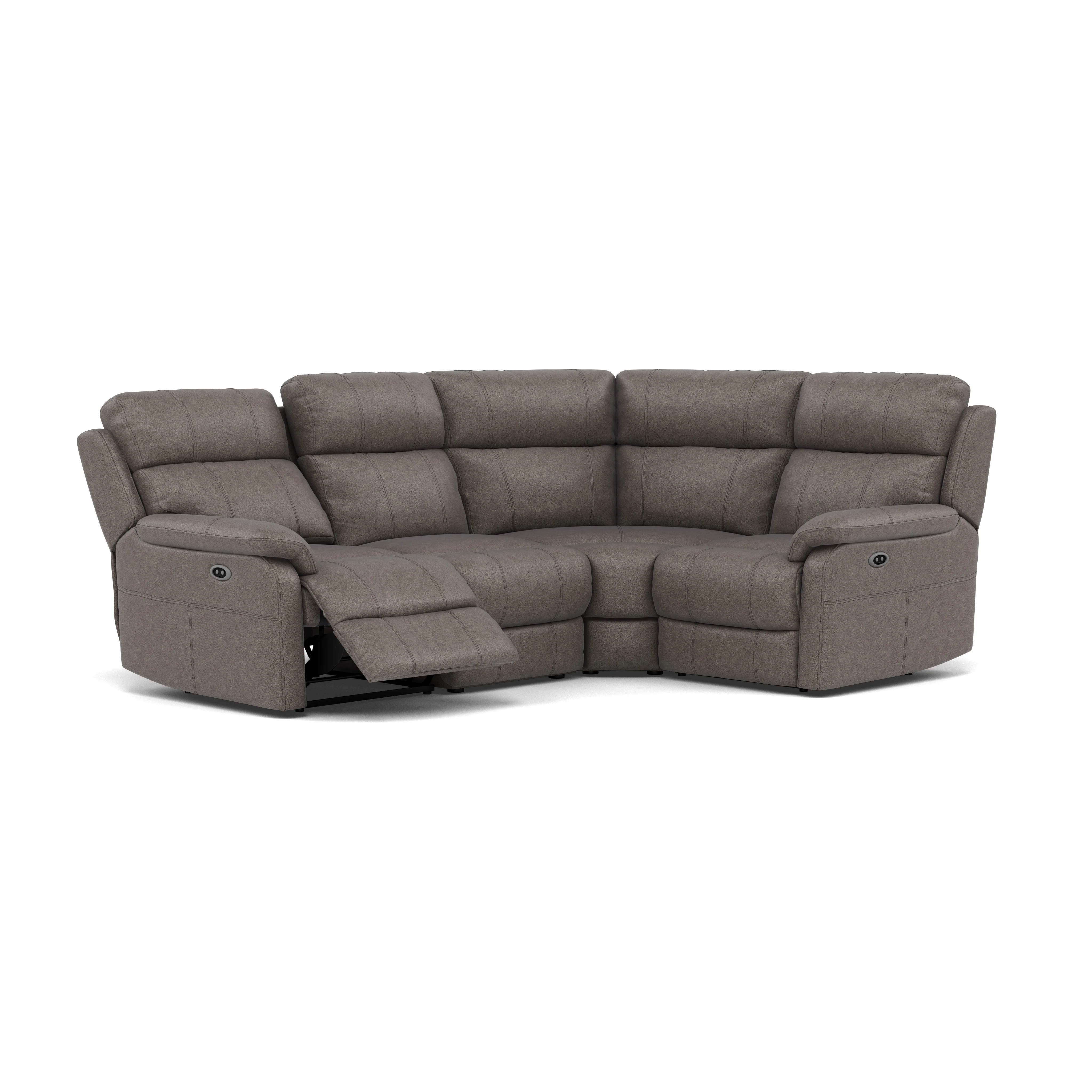 Fara Small Corner Recliner Sofa - Combination 5 2 Corner 1 with 2 Power Recliners Fabric - Left Hand Facing - Power Recliner with USB - Image 10