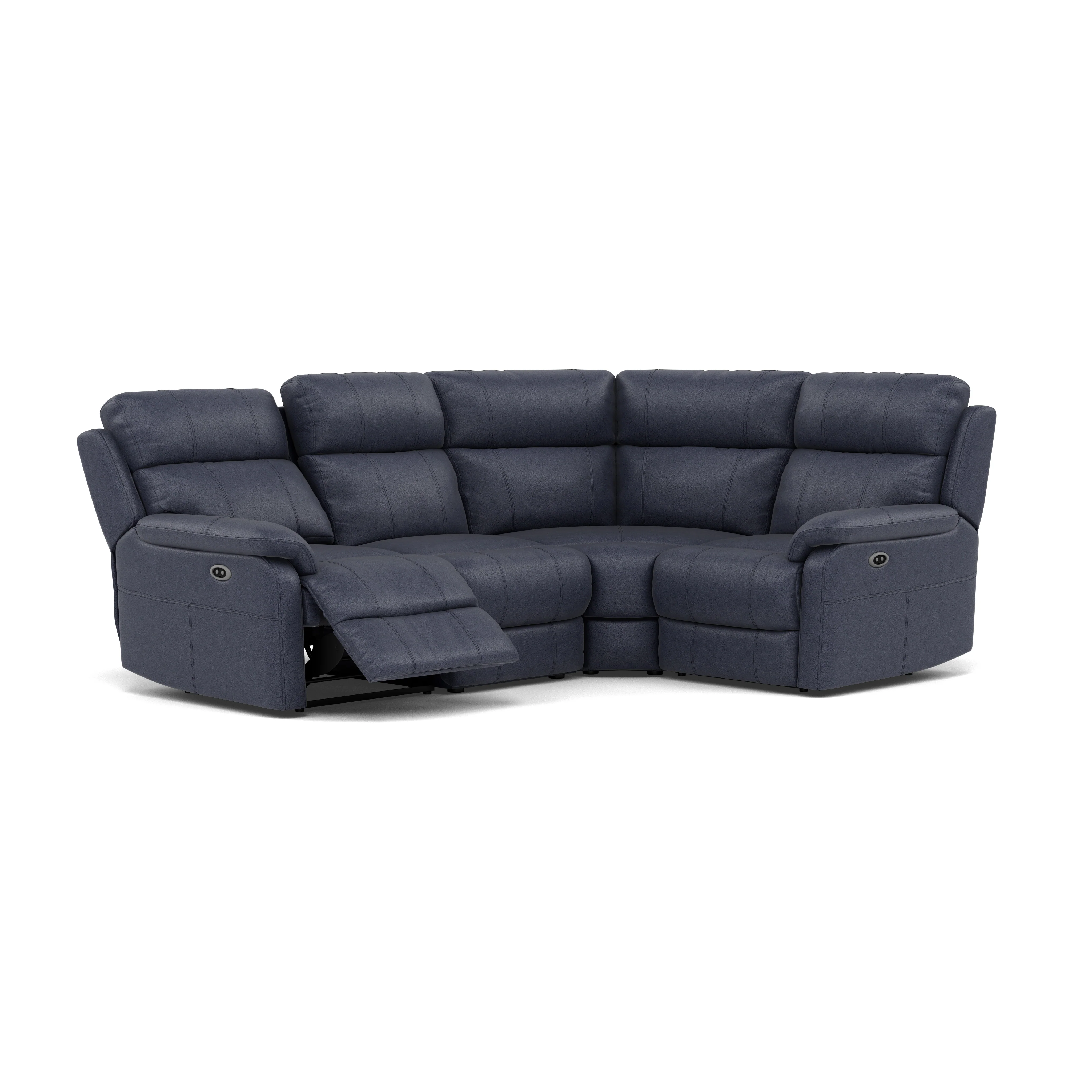 Fara Small Corner Recliner Sofa - Combination 5 2 Corner 1 with 2 Power Recliners Fabric - Left Hand Facing - Power Recliner with USB - Image 11