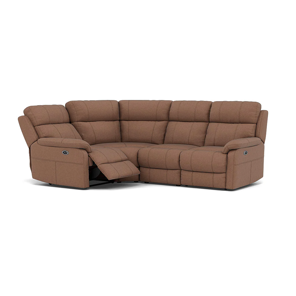 Fara Small Corner Recliner Sofa - Combination 5 2 Corner 1 with 2 Power Recliners Fabric - Left Hand Facing - Power Recliner with USB - Image 7