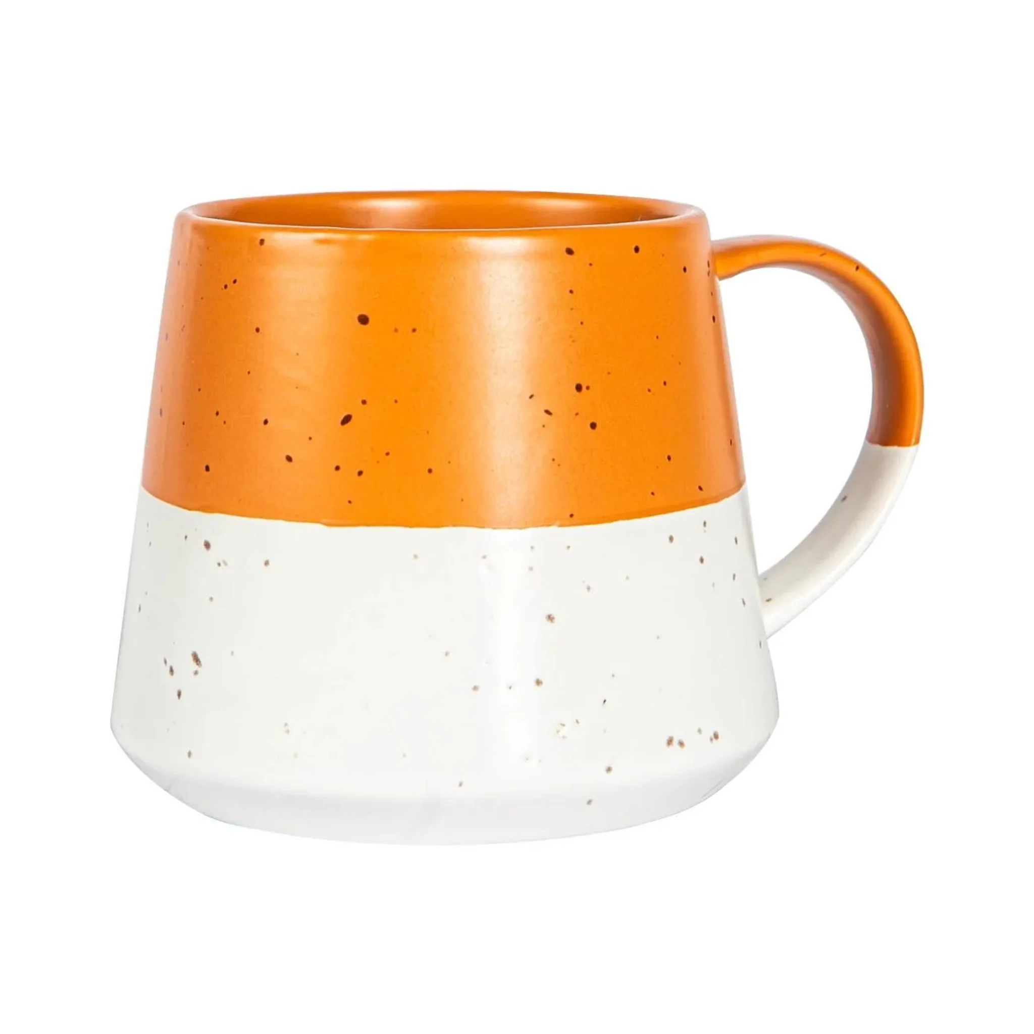 Flecked Two Tone Orange Mug - Two Tone Flecked Belly Orange Mug - Image 3