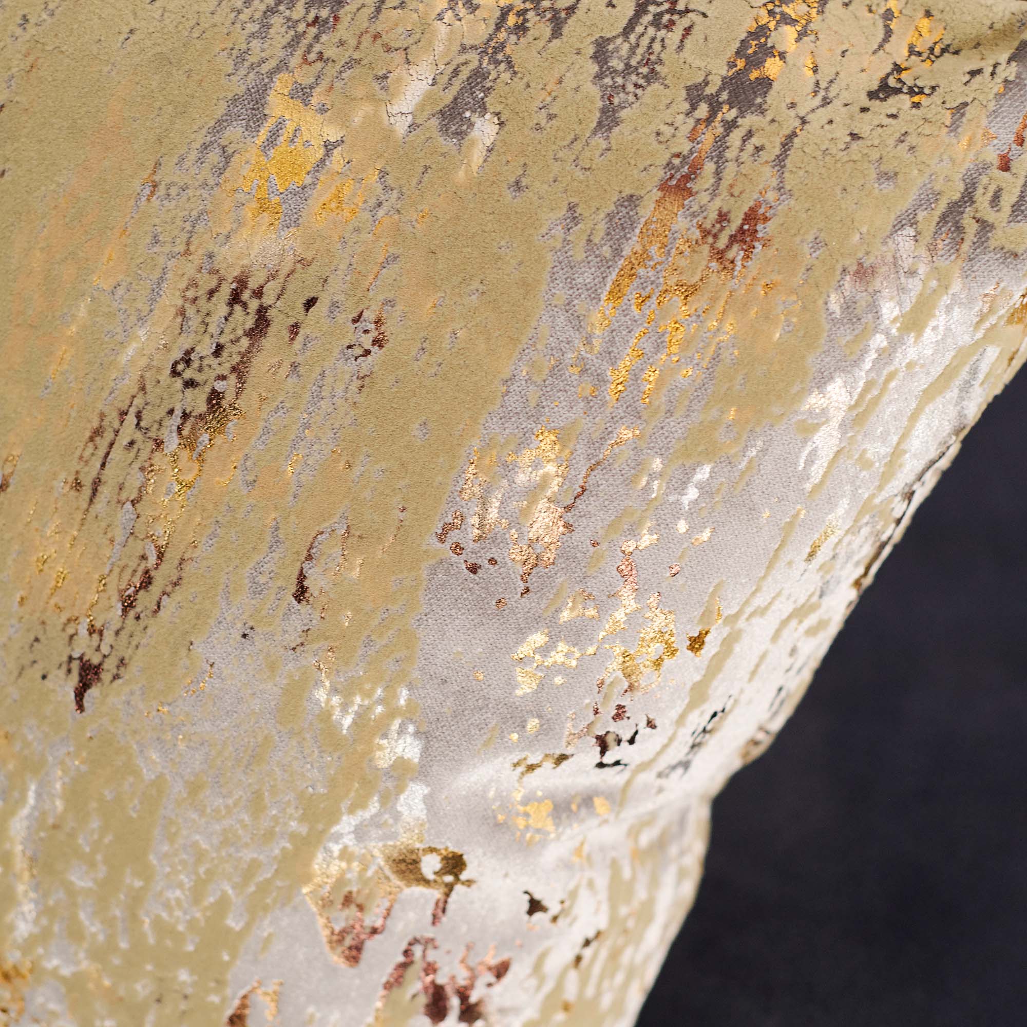 Flock Foil Gold Square Cushion - DISC Flock Foil Velvet Cushion 45 X 45 Gold - Image 3