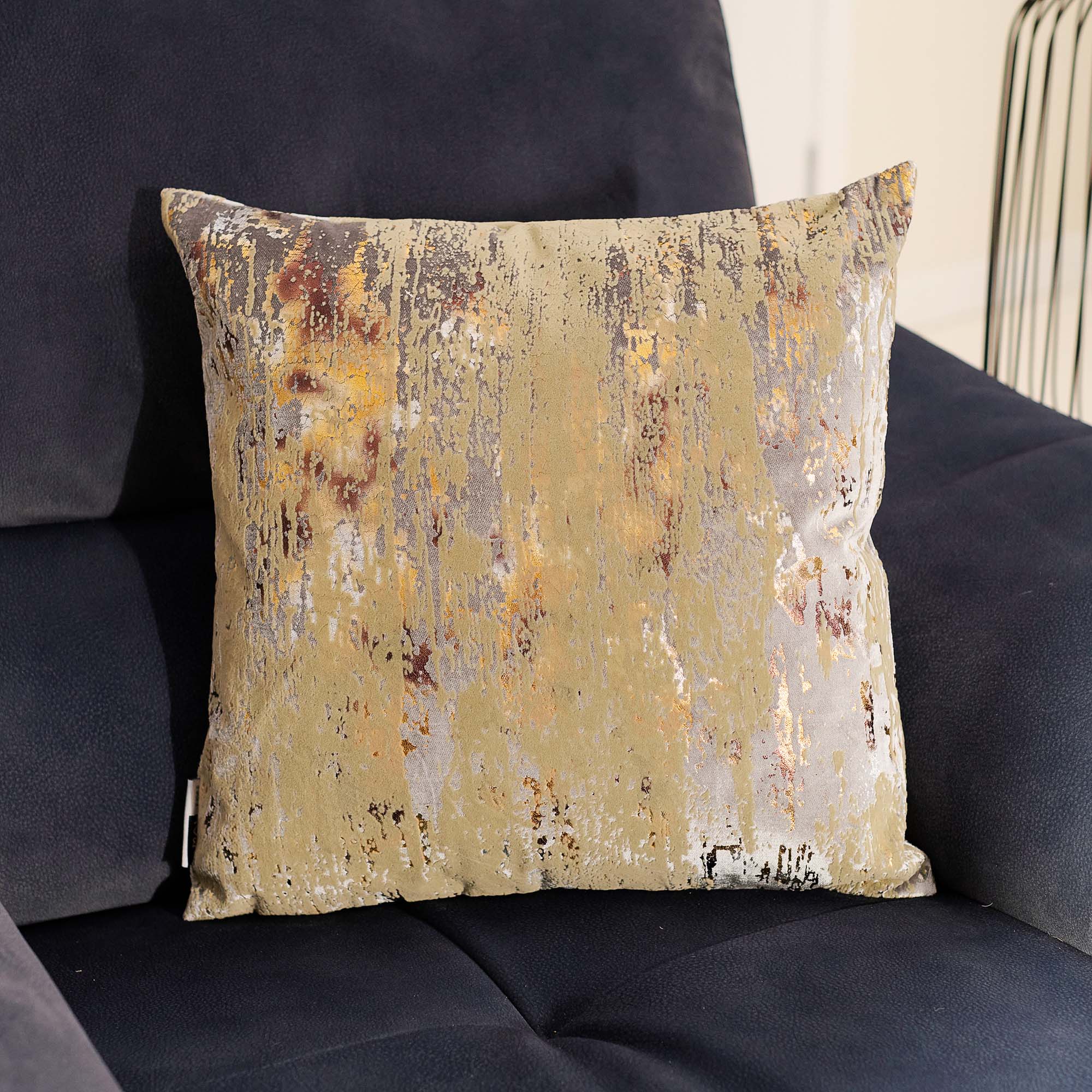 Flock Foil Silver Square Cushion - DISC Flock Foil Velvet Cushion 45 X 45 Silver