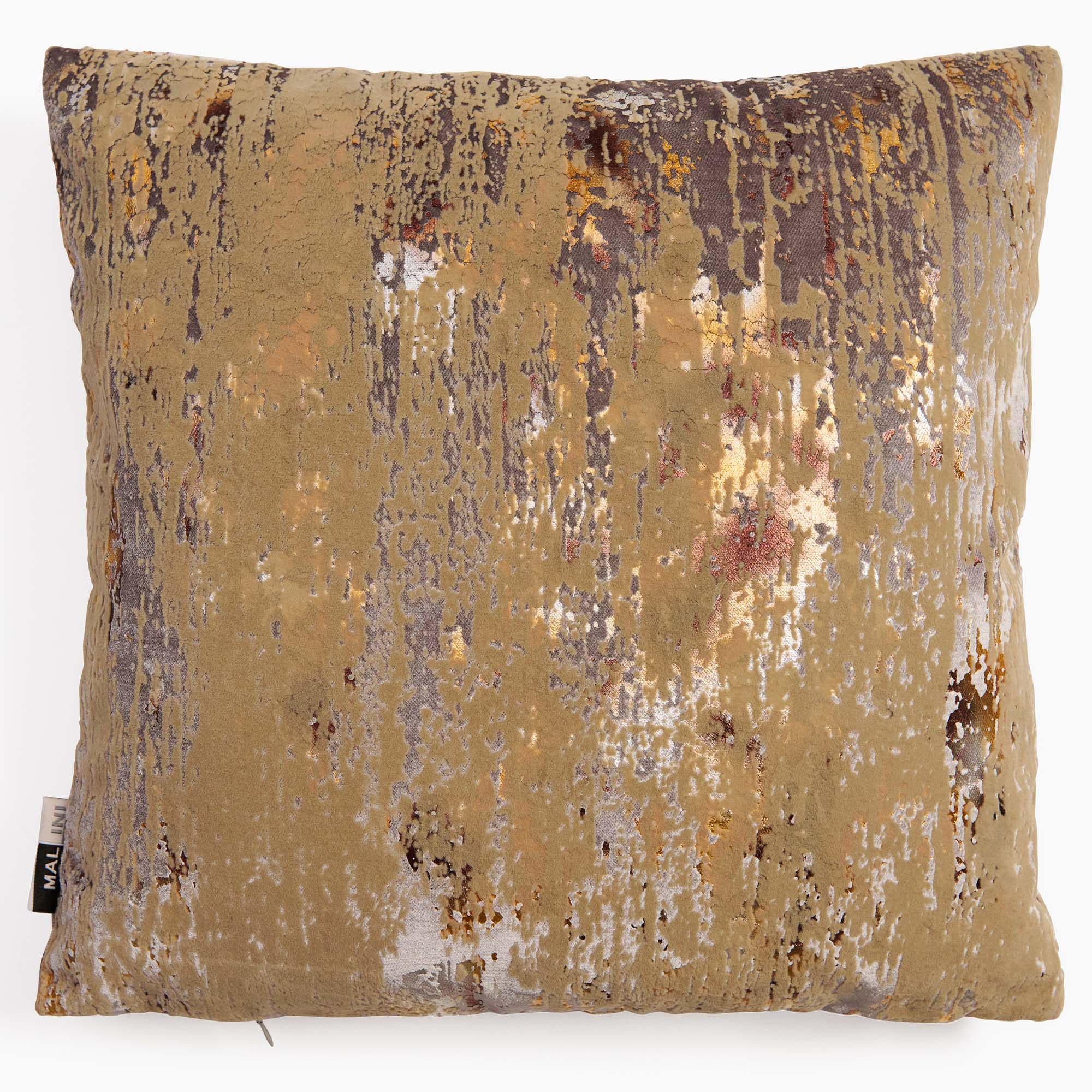 Flock Foil Silver Square Cushion - DISC Flock Foil Velvet Cushion 45 X 45 Silver - Image 2