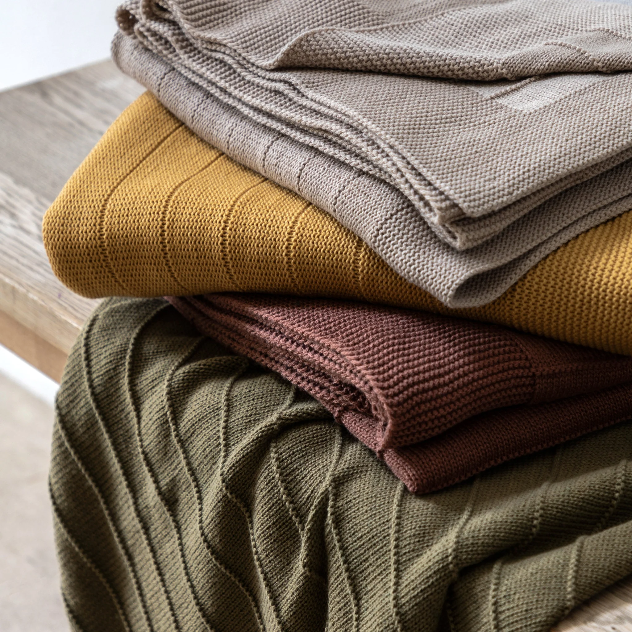 Florence Knit Green Throw - Florence Knit Throw Olive 130x170CM - Image 4