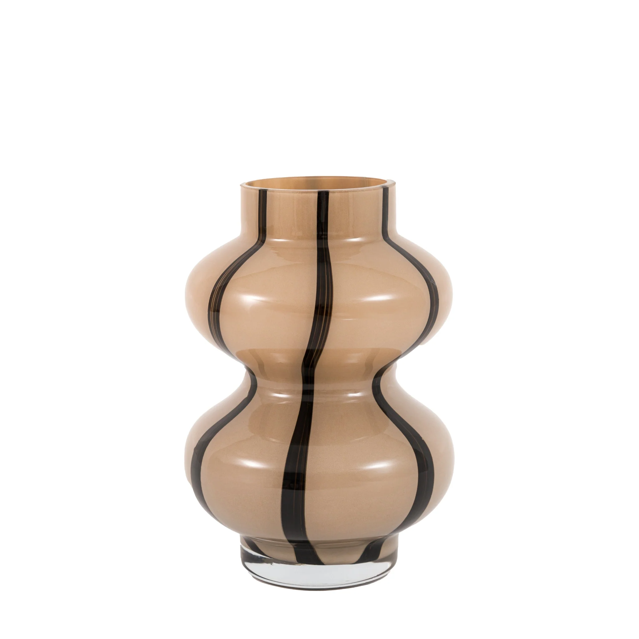 Forma Swirl Brown And Black Vase - Forma Swirl Glass Vase Camel & Black - Image 3