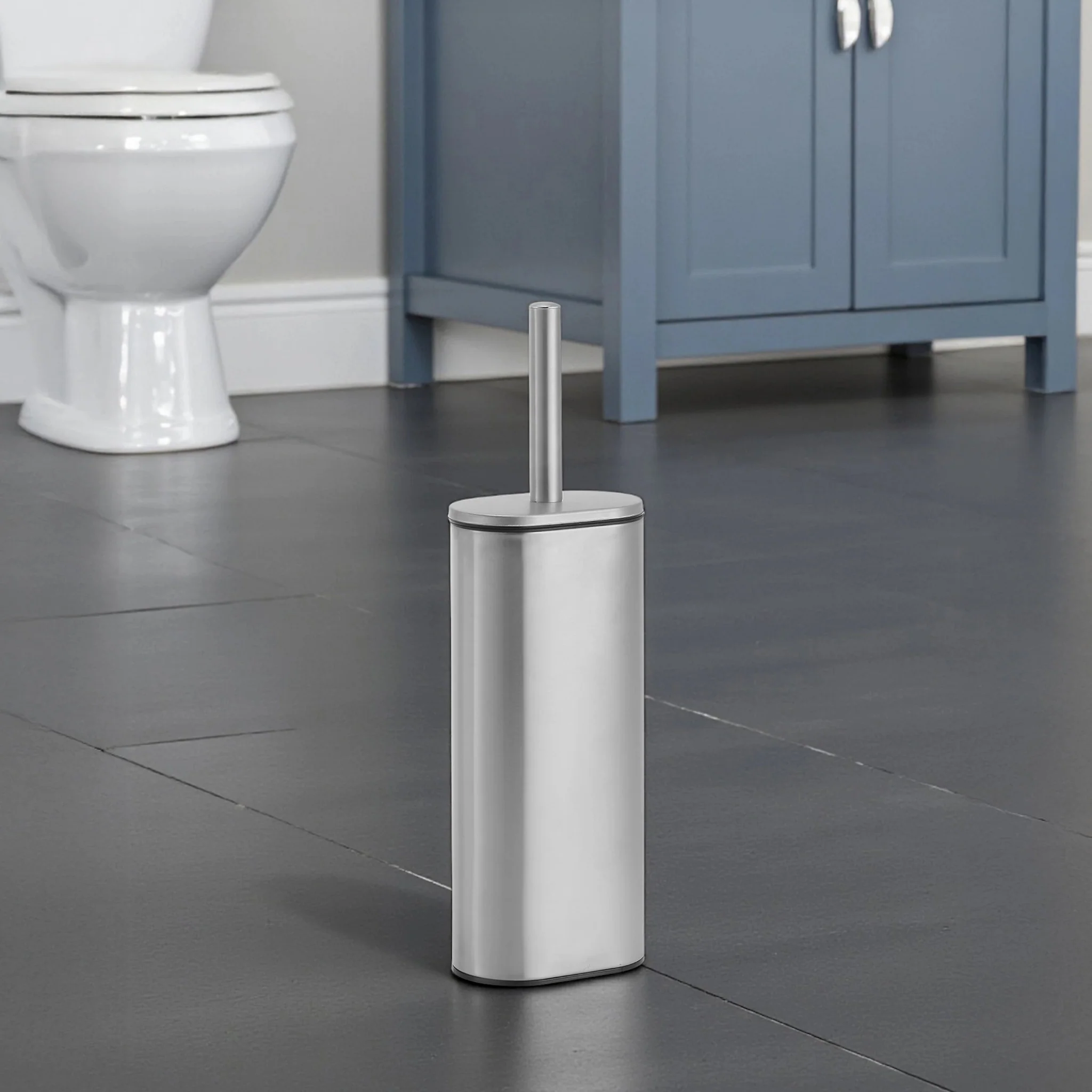 Showerdrape Fortuna Toilet Brush Silver - Fortuna Toilet Brush Satin