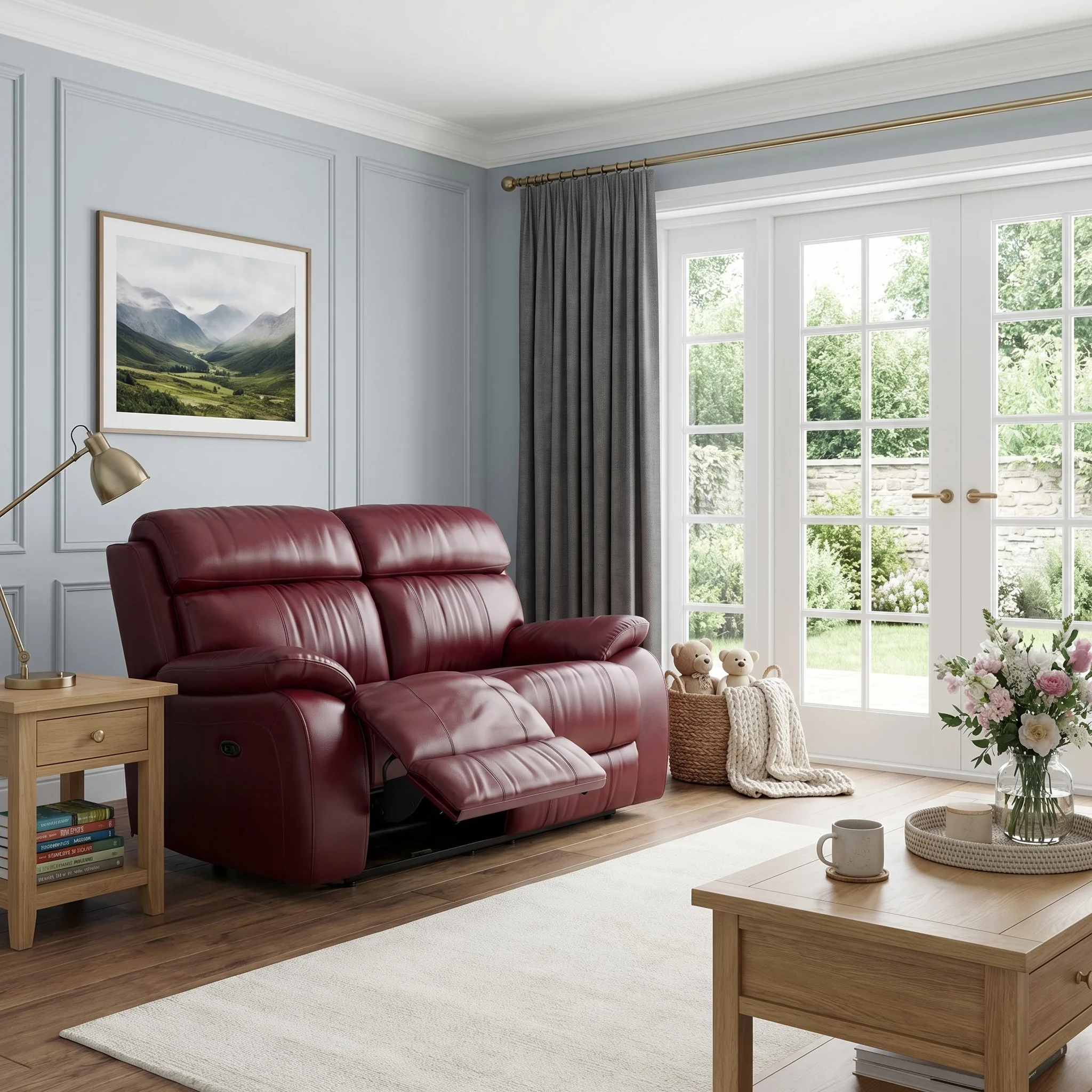Galaxy 2 Seater Recliner Sofa - 2 Seater 2 Power Recliners Cat 30F - Power Recliner with USB - Image 2
