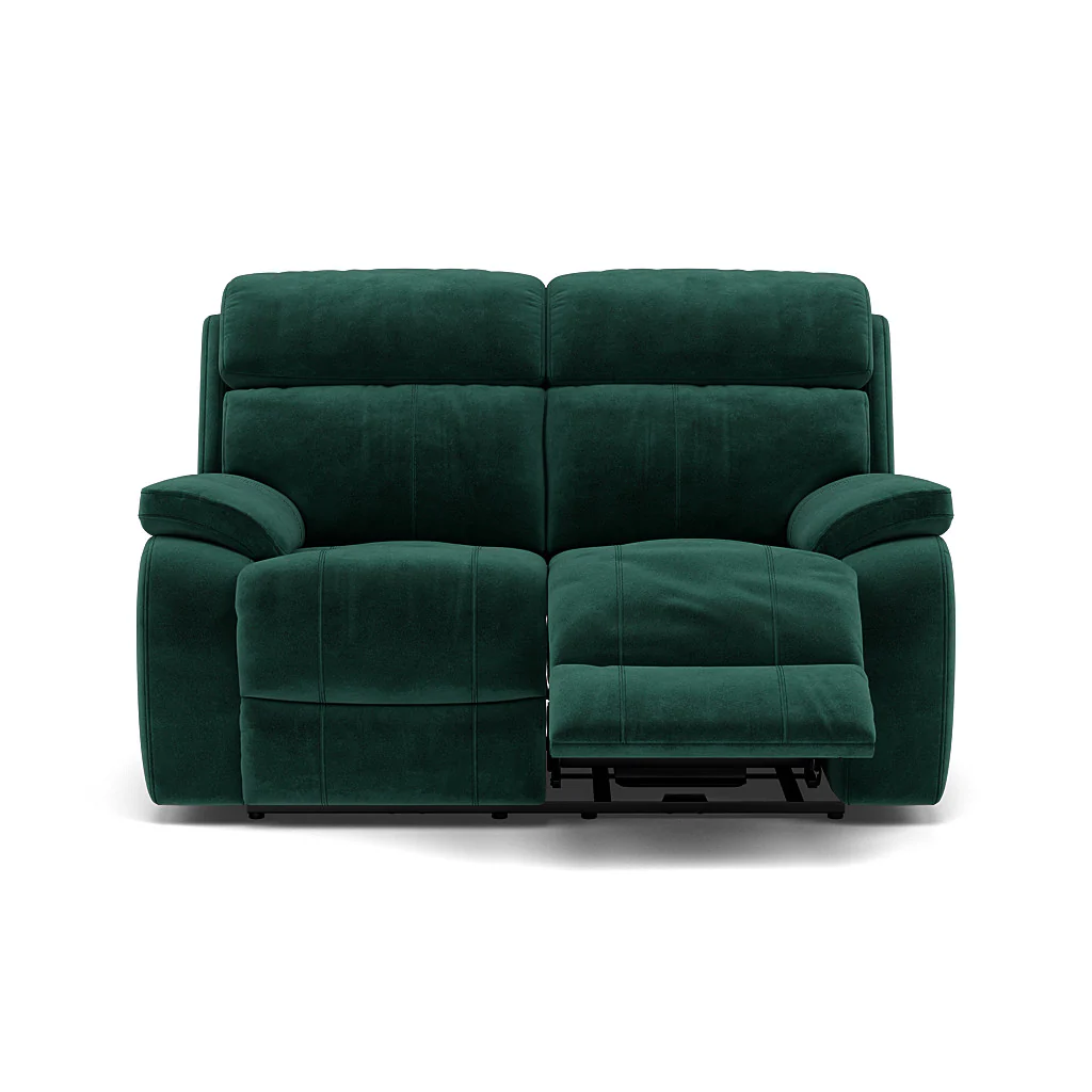 Galaxy 2 Seater Recliner Sofa - 2 Seater 2 Power Recliners Fabric - Power Recliner with USB - Image 17