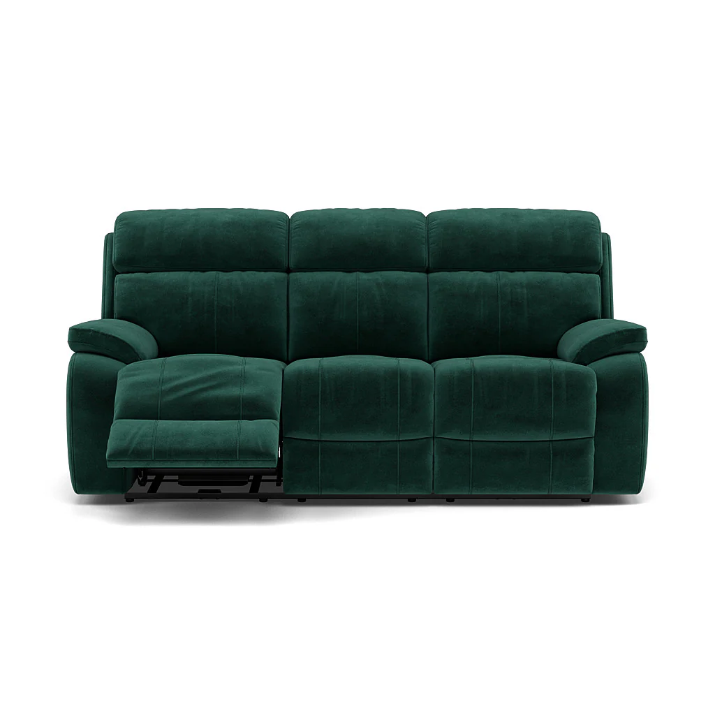 Galaxy 3 Seater Recliner Sofa - 3 Seater Sofa 2 Power Recliners Fabric - Power Recliner with USB - Image 17
