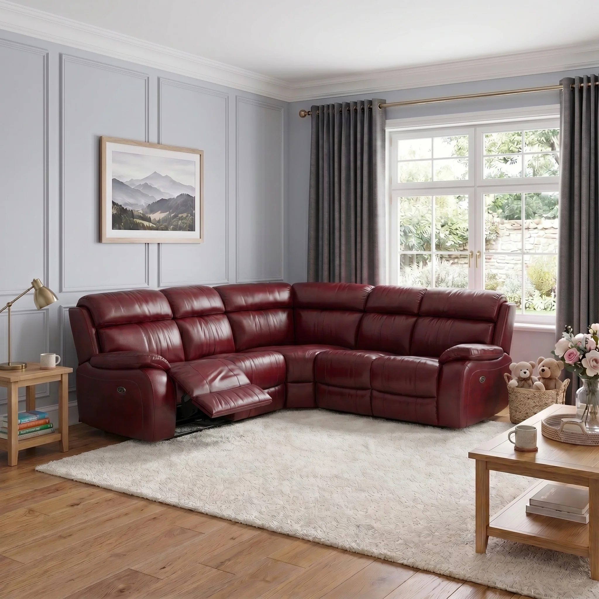 Galaxy Corner Recliner Sofa - Combination 3 2 Corner 2 with 2 Power Recliners Cat 30F - Left Hand Facing - Power Recliner with USB - Image 2