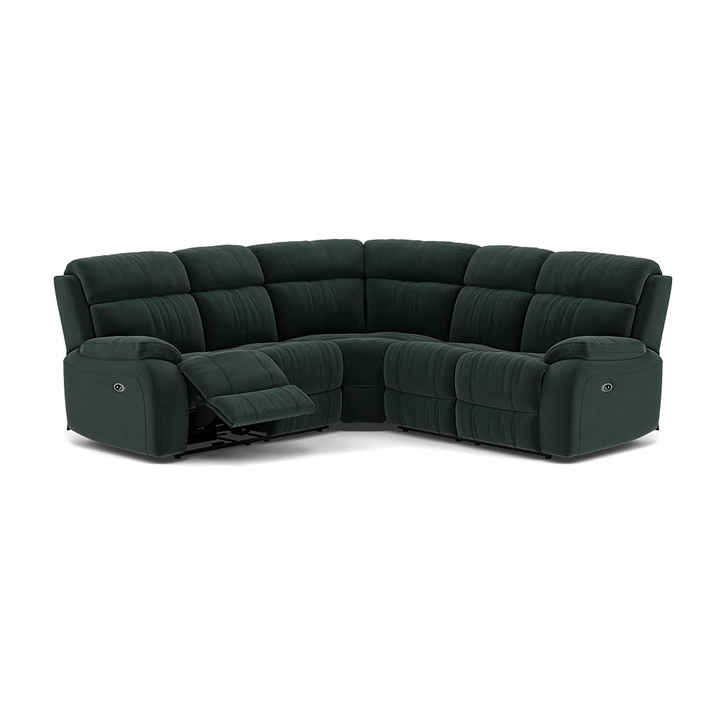 Galaxy Corner Recliner Sofa - Combination 3 2 Corner 2 with 2 Power Recliners Fabric - Left Hand Facing - Power Recliner with USB - Image 14