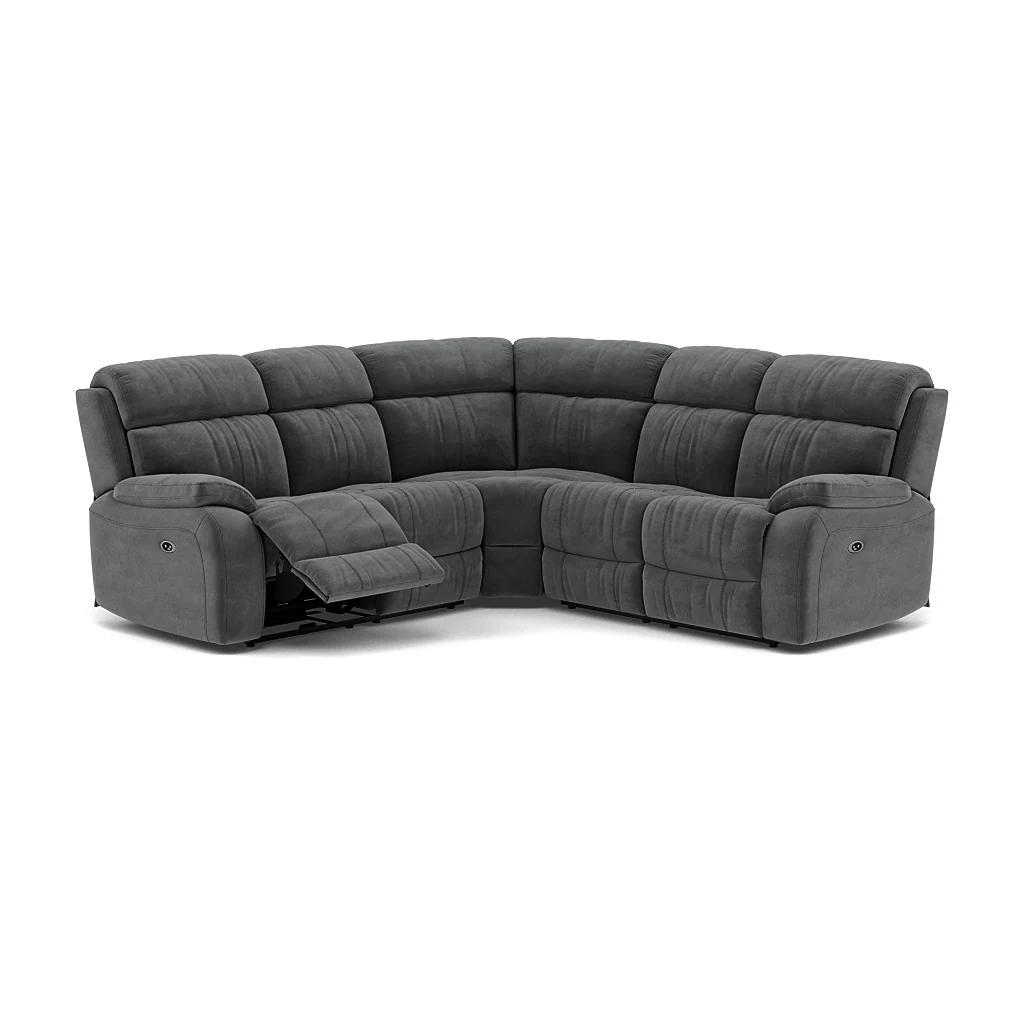 Galaxy Corner Recliner Sofa - Combination 3 2 Corner 2 with 2 Power Recliners Fabric - Left Hand Facing - Power Recliner with USB - Image 16