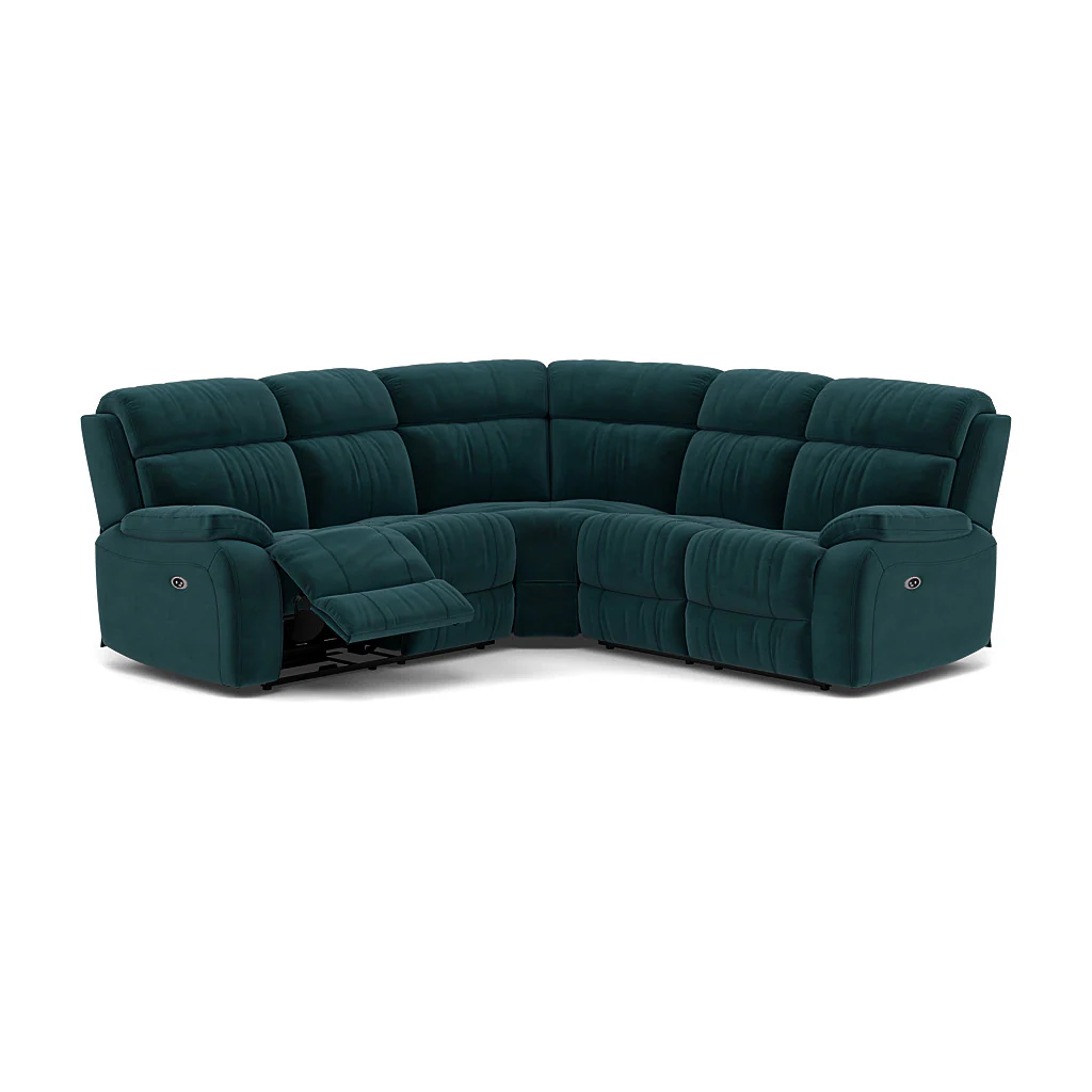 Galaxy Corner Recliner Sofa - Combination 3 2 Corner 2 with 2 Power Recliners Fabric - Left Hand Facing - Power Recliner with USB - Image 18