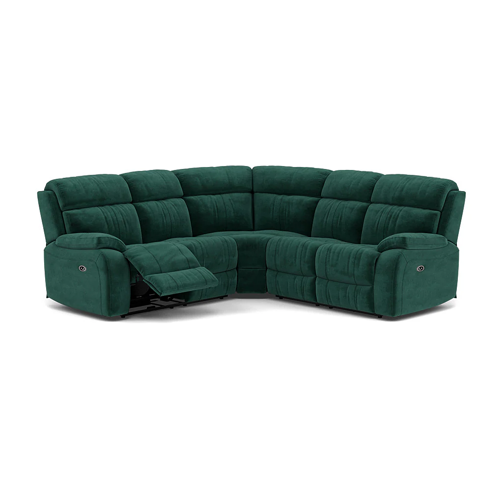 Galaxy Corner Recliner Sofa - Combination 3 2 Corner 2 with 2 Power Recliners Fabric - Left Hand Facing - Power Recliner with USB - Image 19