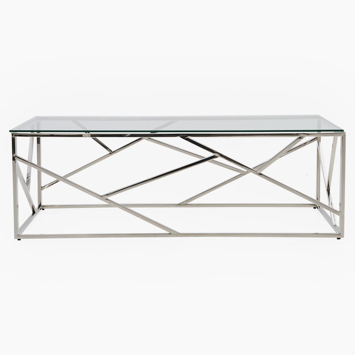 Genoa Coffee Table - Coffee Table Clear Glass / Stainless Steel