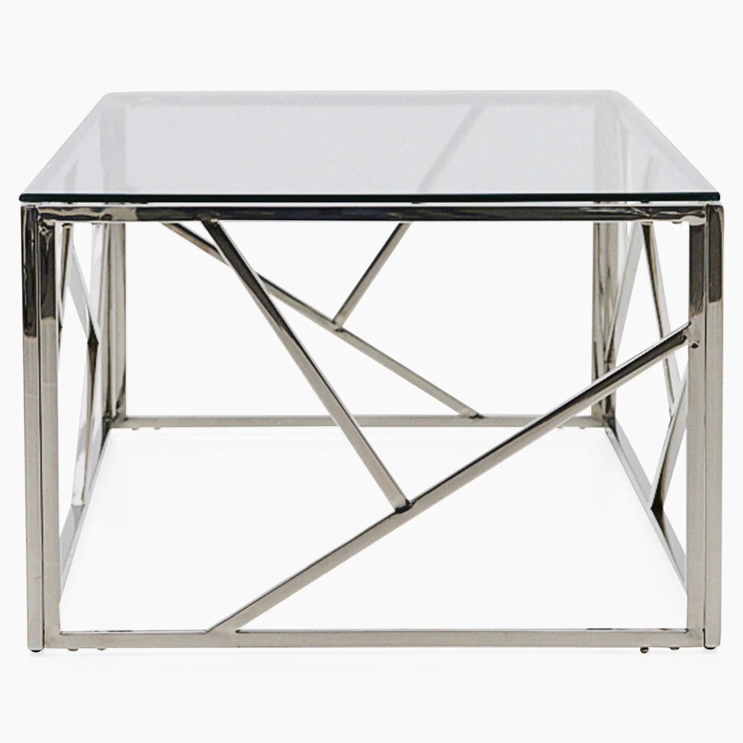 Genoa Coffee Table - Coffee Table Clear Glass / Stainless Steel - Image 3