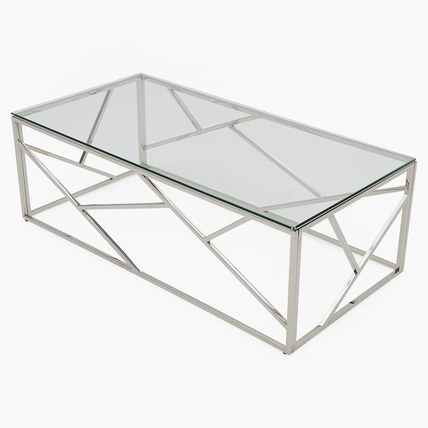 Genoa Coffee Table - Coffee Table Clear Glass / Stainless Steel - Image 4