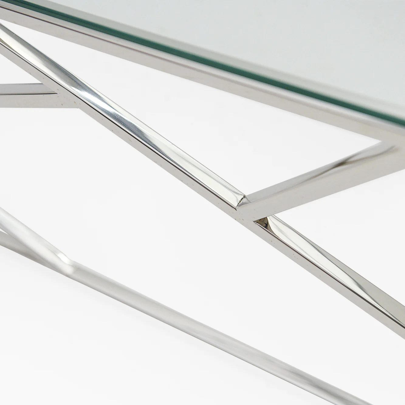 Genoa Coffee Table - Coffee Table Clear Glass / Stainless Steel - Image 5