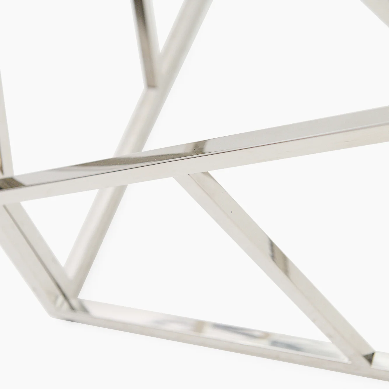 Genoa Side Table - Lamp Table Clear Glass / Stainless Steel - Image 5
