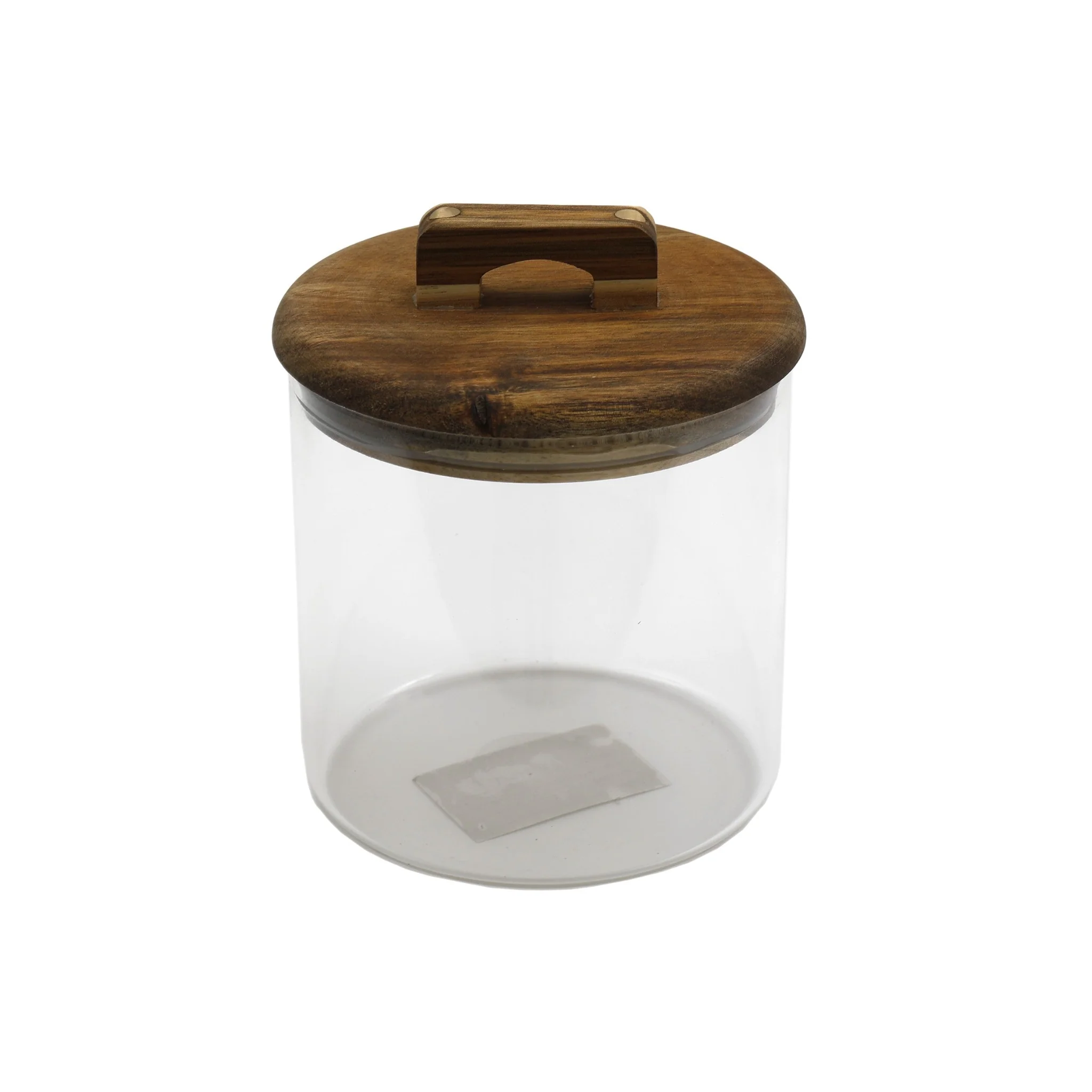 Glass Jar & Acacia Lid 12X15 - Glass Jar & Acacia Lid 12X15
