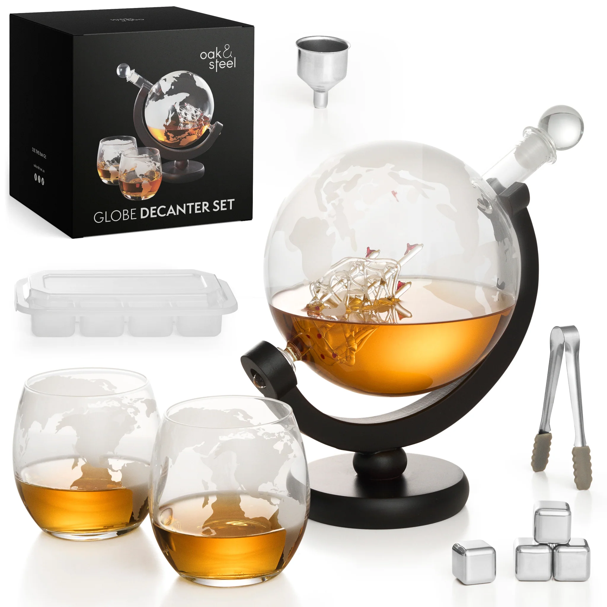 Globe Whiskey Decanter Set - Globe Whiskey Decanter Set - Image 2