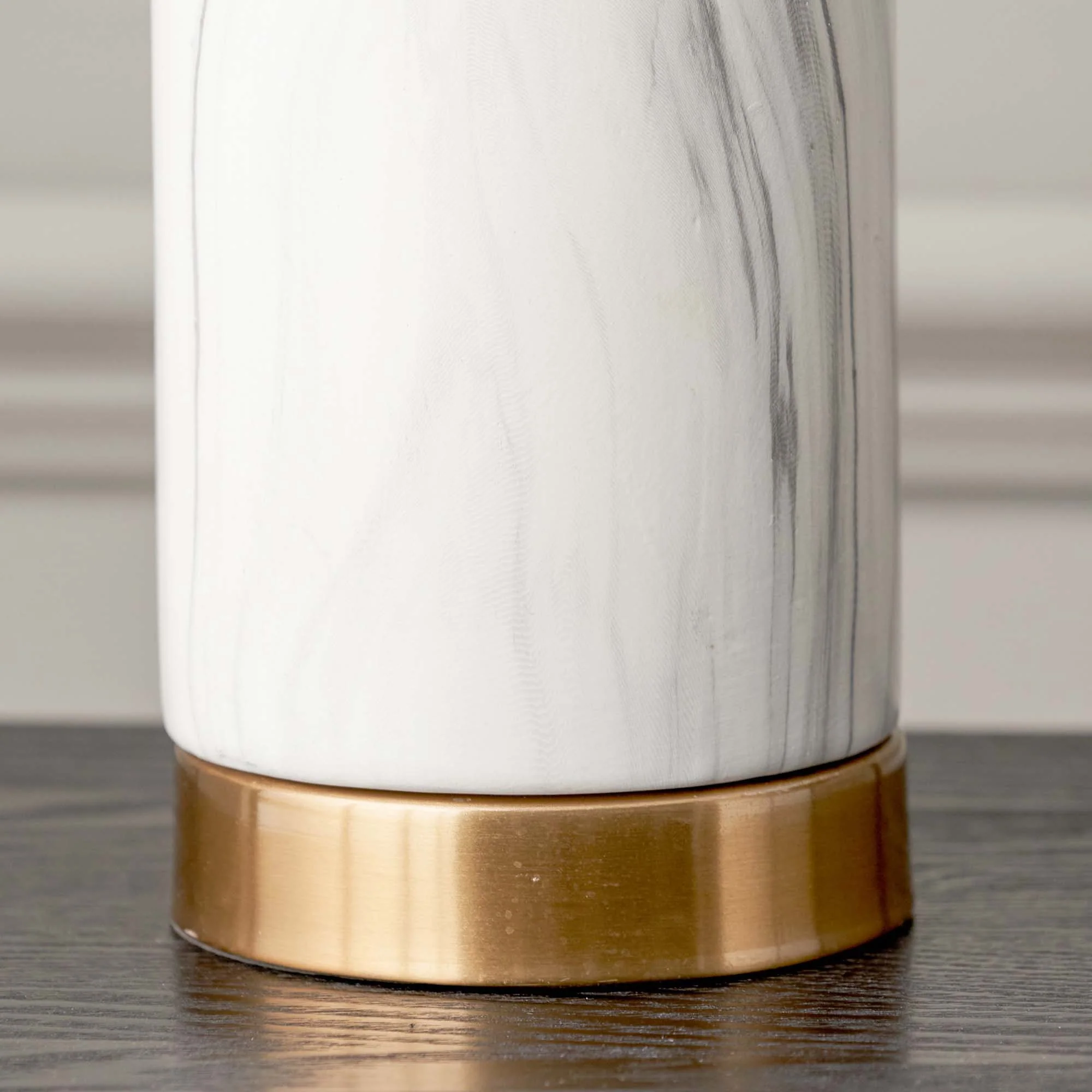 Gold And White Marble Effect Ceramic Tall Table Lamp - Carrara Gold Marble Effect Ceramic Tall Table Lamp - Image 3