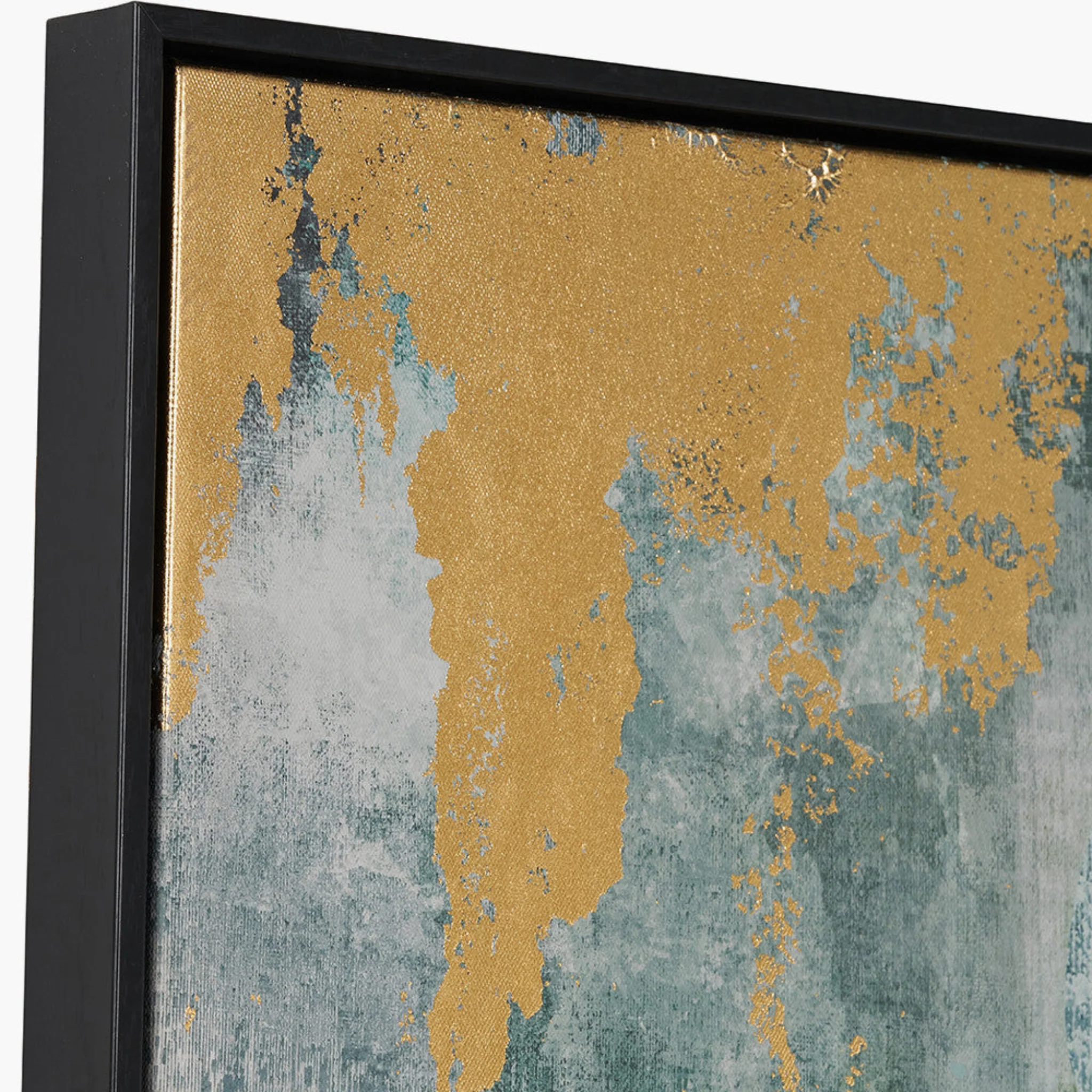 Gold & Blue Tone Abstract Canvas - Gold & Blue Tone Abstract Canvas 90x120CM - Image 3