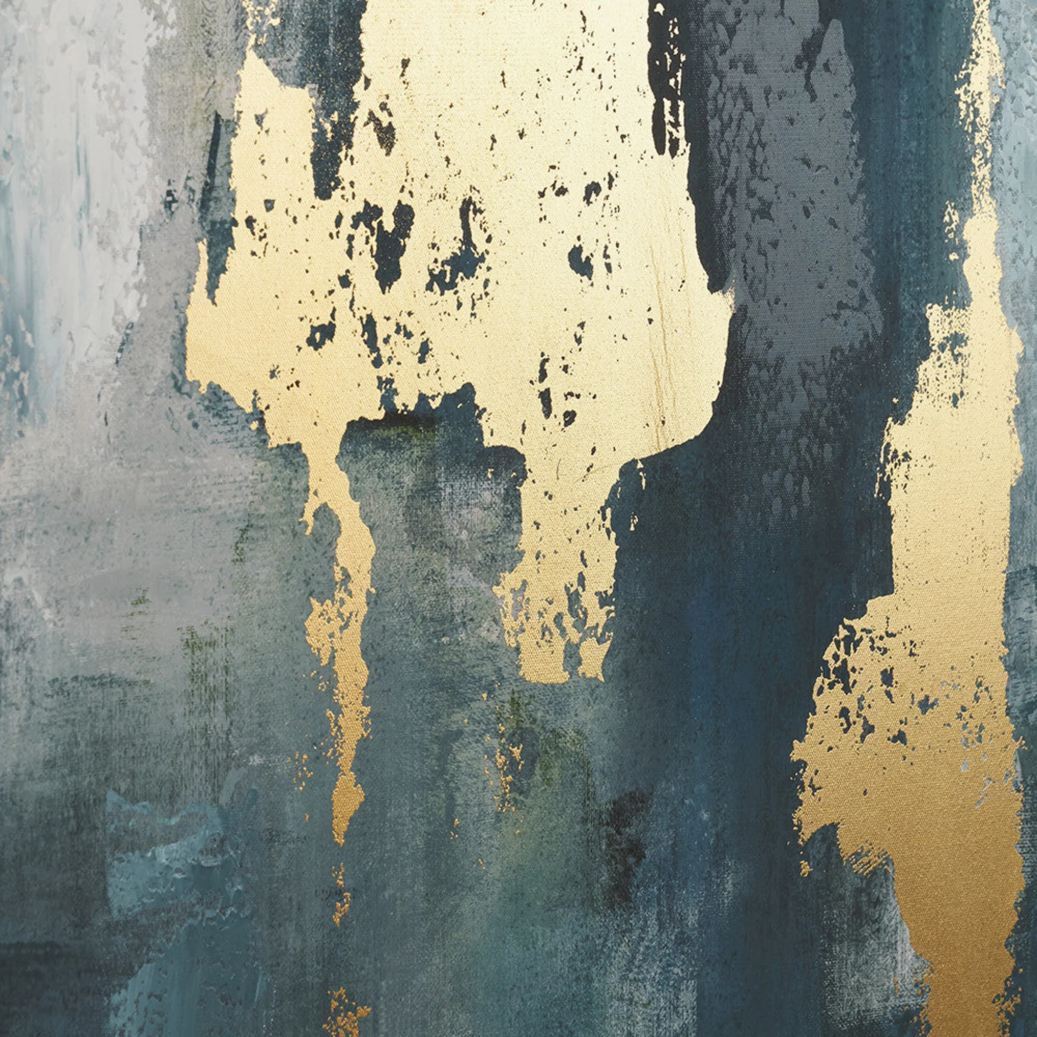 Gold & Blue Tone Abstract Canvas - Gold & Blue Tone Abstract Canvas 90x120CM - Image 4