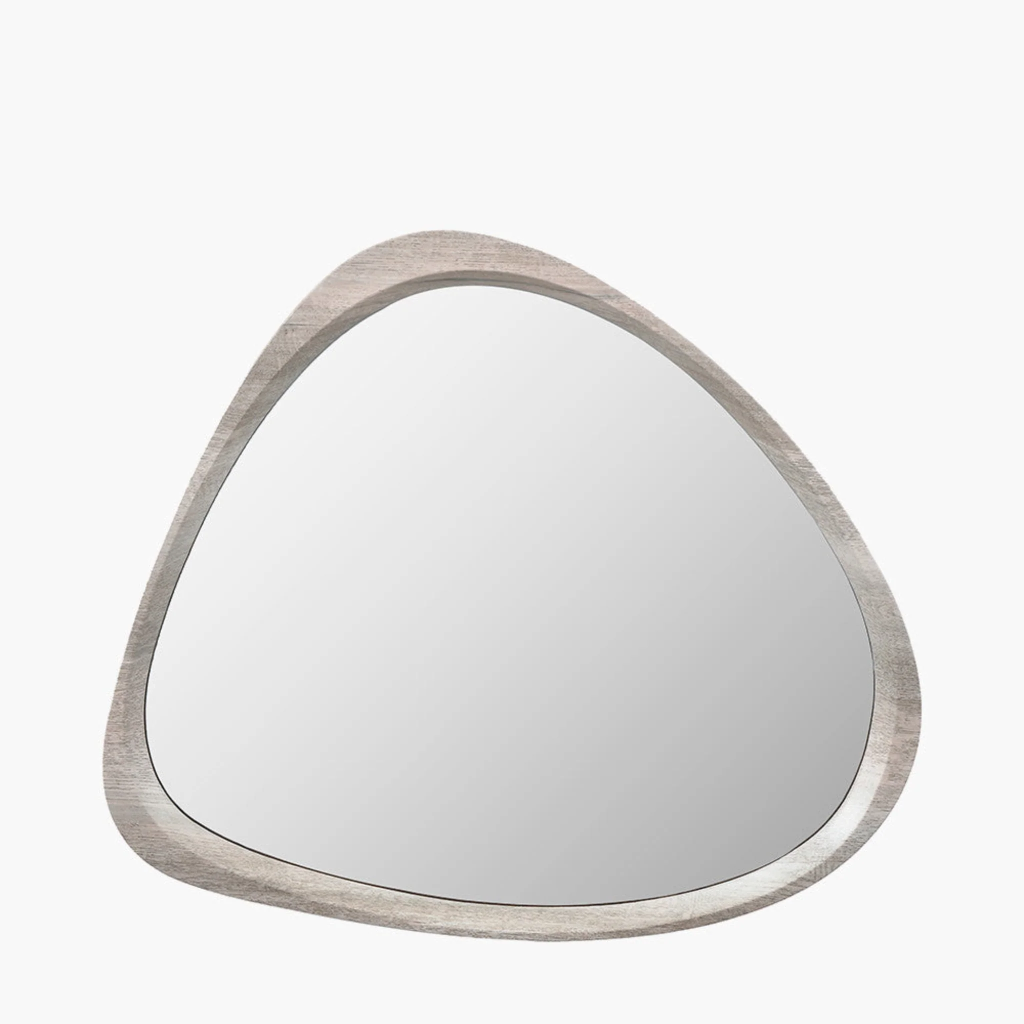 Grey Oak Wood Curved Wall Mirror - Grey Oak Wood Curved Wall Mirror 67x58CM - Image 2