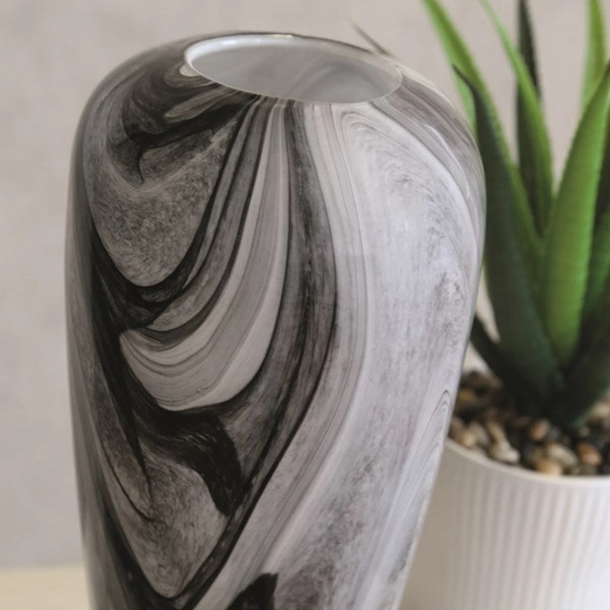 Grey Swirl Case Large - DISC Grey Swirl Vase 41CM