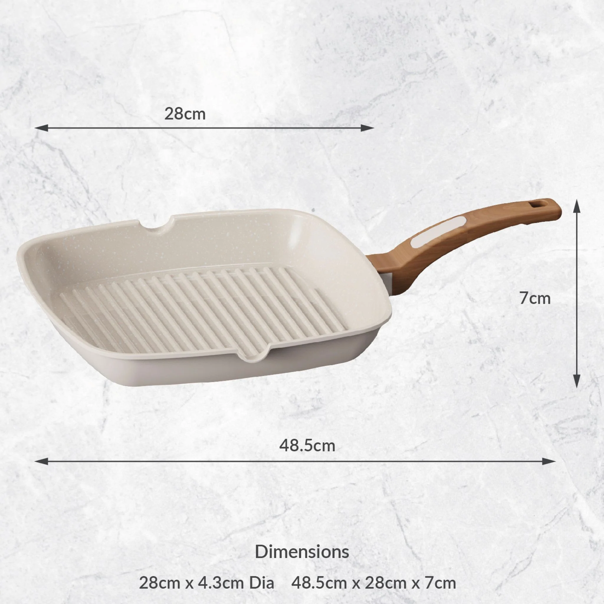 Grill Pan Beige - Grill Pan 28CM Ivory - Image 2
