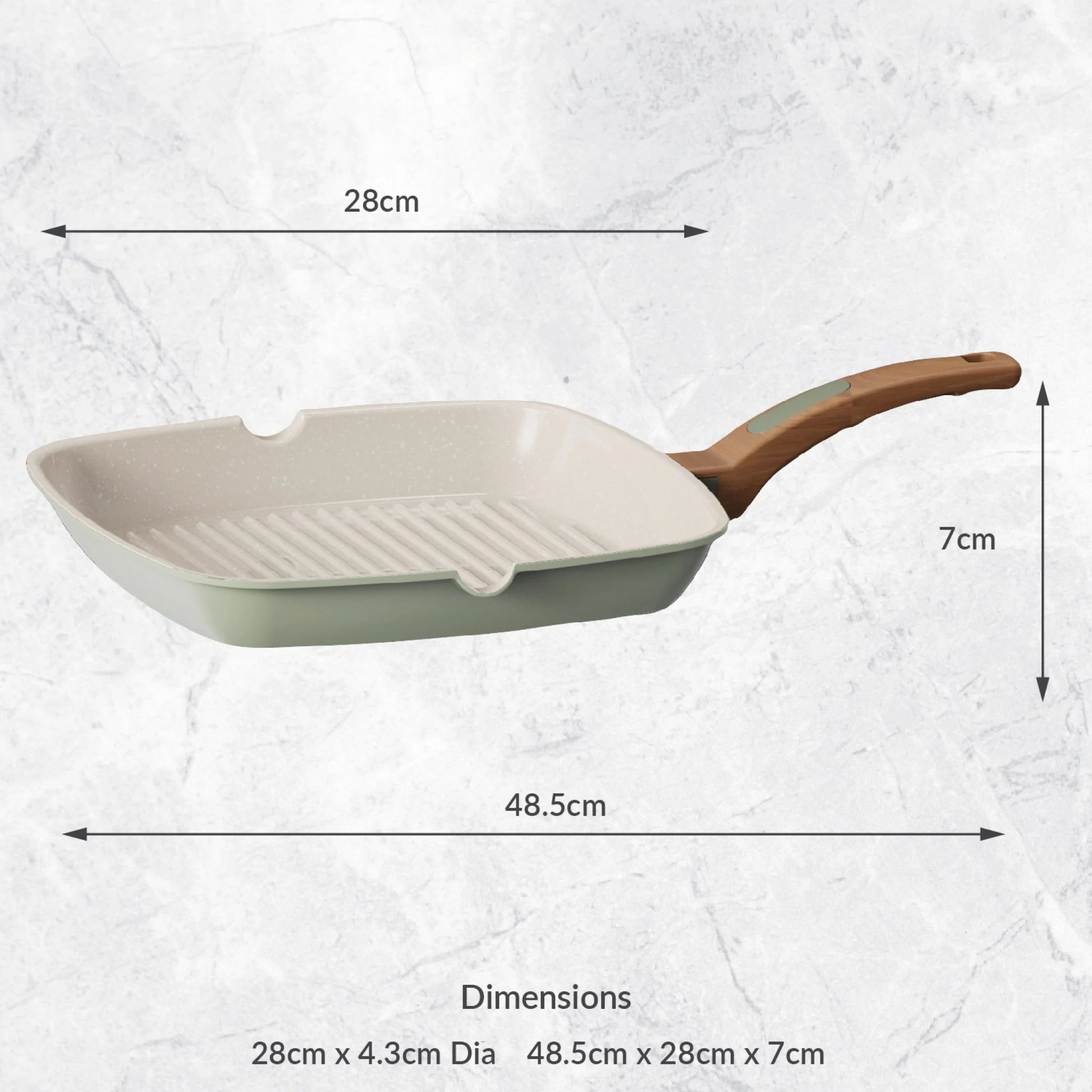 Grill Pan Green - Grill Pan 28CM Sage Green - Image 2