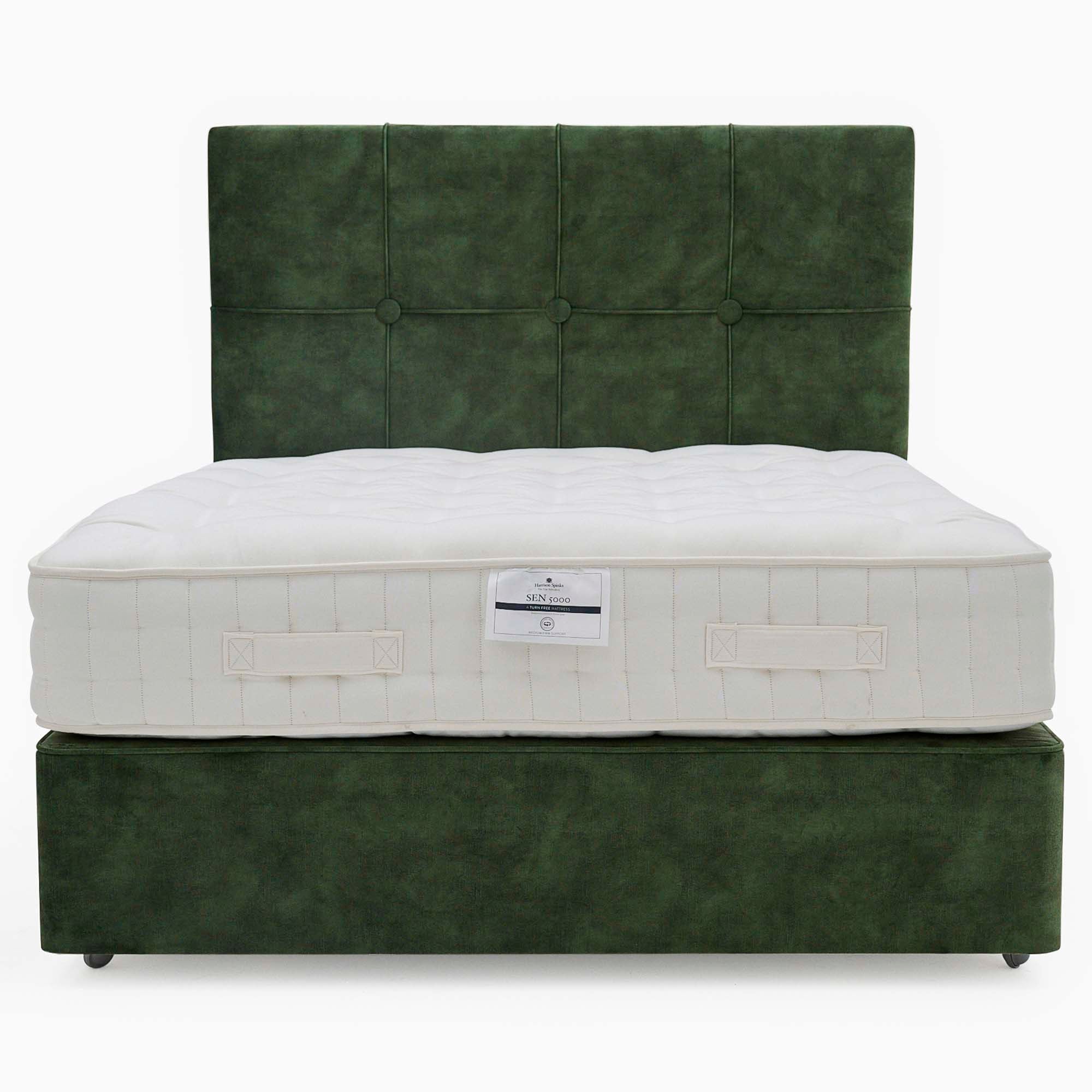 Harrison Spinks Sen Divan Bed Set - Padded Top Divan Set 150 x 200cm Z&L - King Size Zip & Link - Image 2