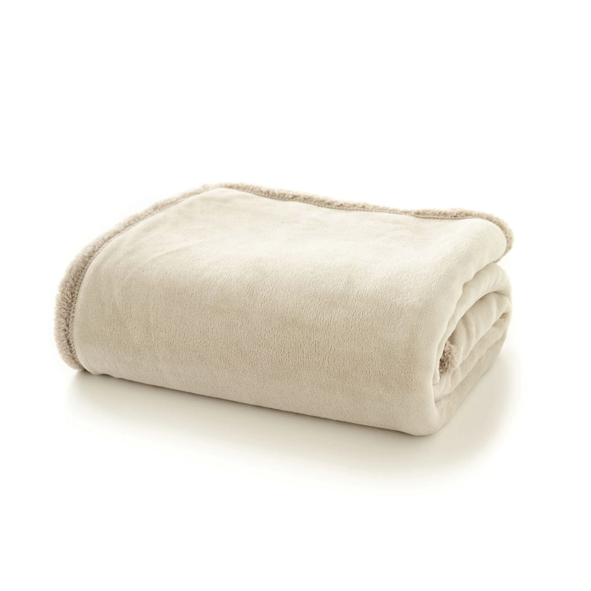 Hazelwood Sherpa Grey Throw - DISC Hazelwood Sherpa Throw Oyster Grey - Image 2