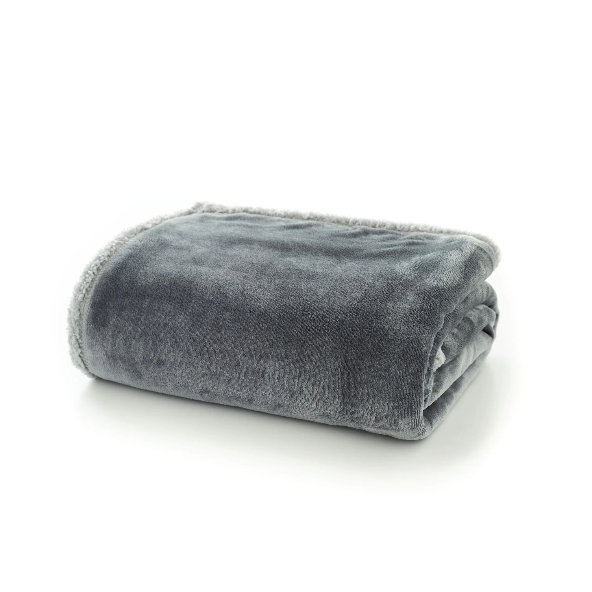 Hazelwood Sherpa Silver Throw - DISC Hazelwood Sherpa Throw Silver - Image 2