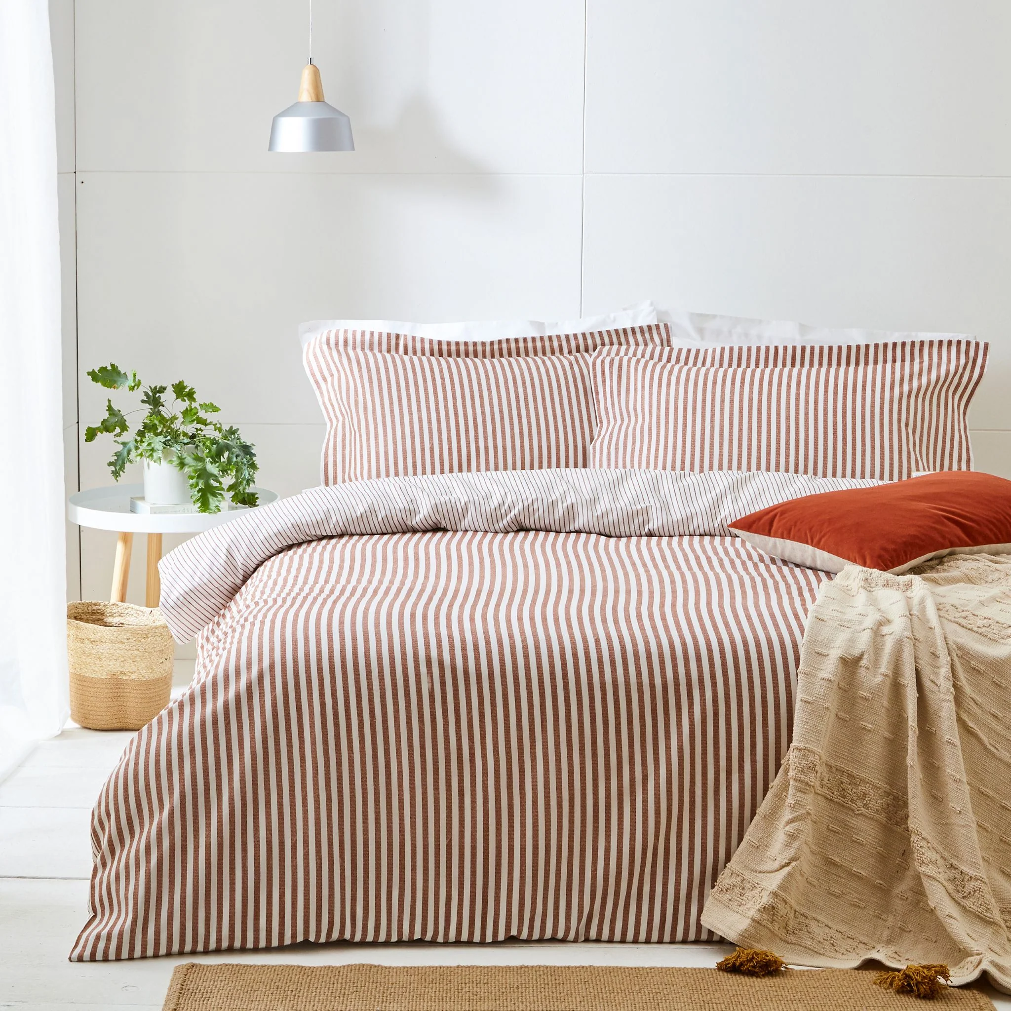 Hebden Brown Duvet Cover Set - Hebden Super King Size Duvet Set Pecan