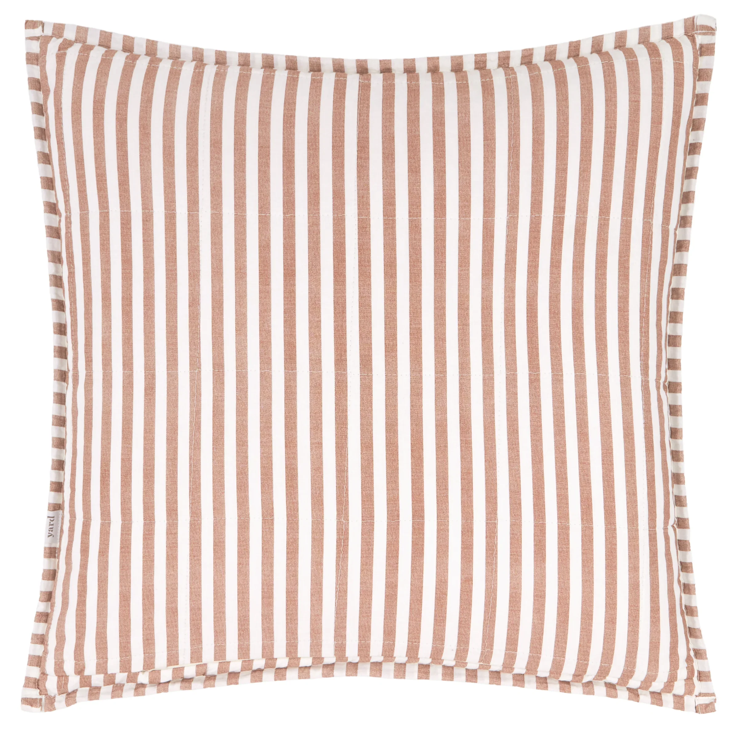 Hebden Stripe Brown Square Cushion - Hebden Stripe 55X55CM Cushion Pecan/Cotta - Image 2