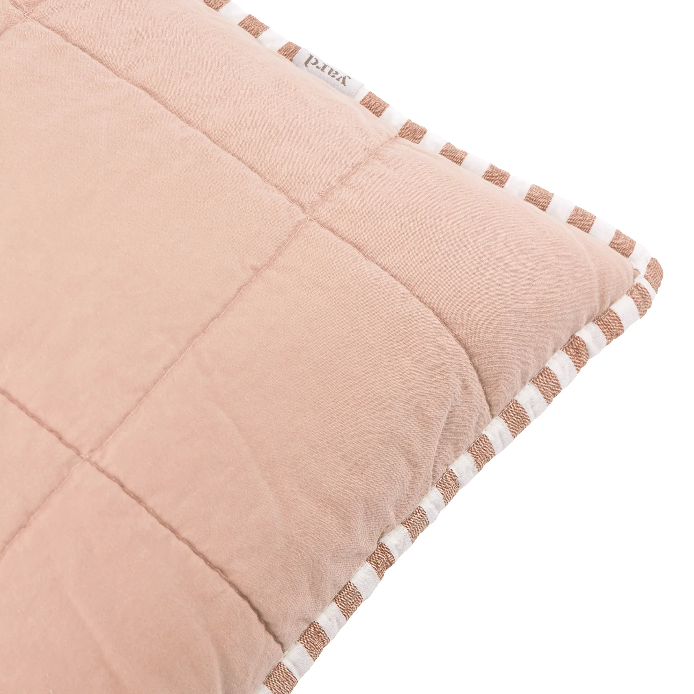 Hebden Stripe Brown Square Cushion - Hebden Stripe 55X55CM Cushion Pecan/Cotta - Image 3