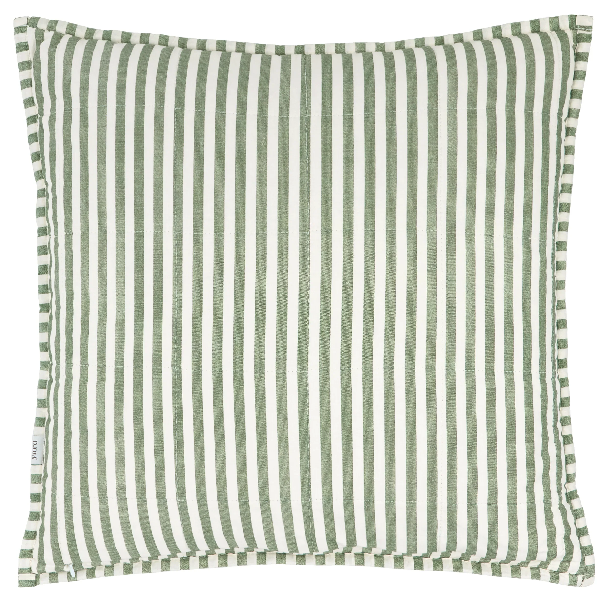 Hebden Stripe Green Square Cushion - Hebden Stripe 55X55CM Cushion Forest/Bay Green - Image 2