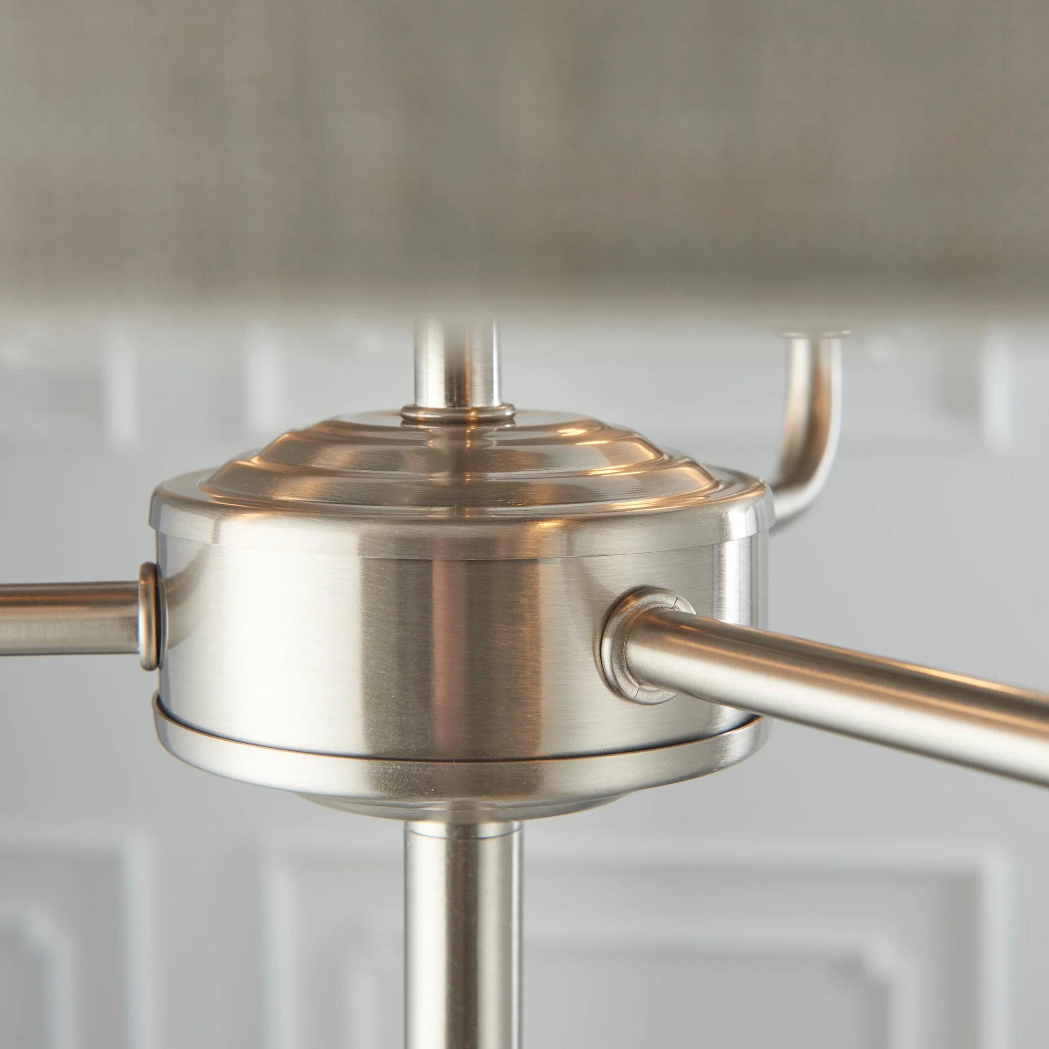 Highclere 3 Chrome And Cream Floor Light - DHD Highclere 3 Floor Light Chrome & Natural - Image 5