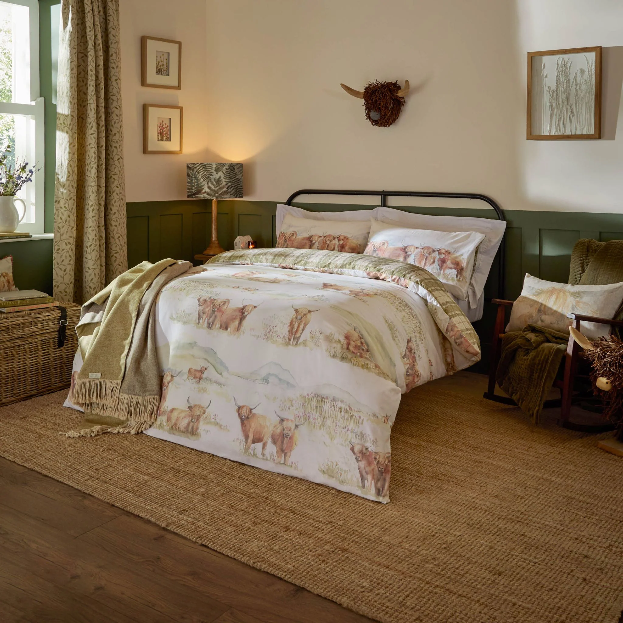 Voyage Highland Cattle Duvet Cover Set - Voyage Highland Cattle Double Duvet Set Multicolour