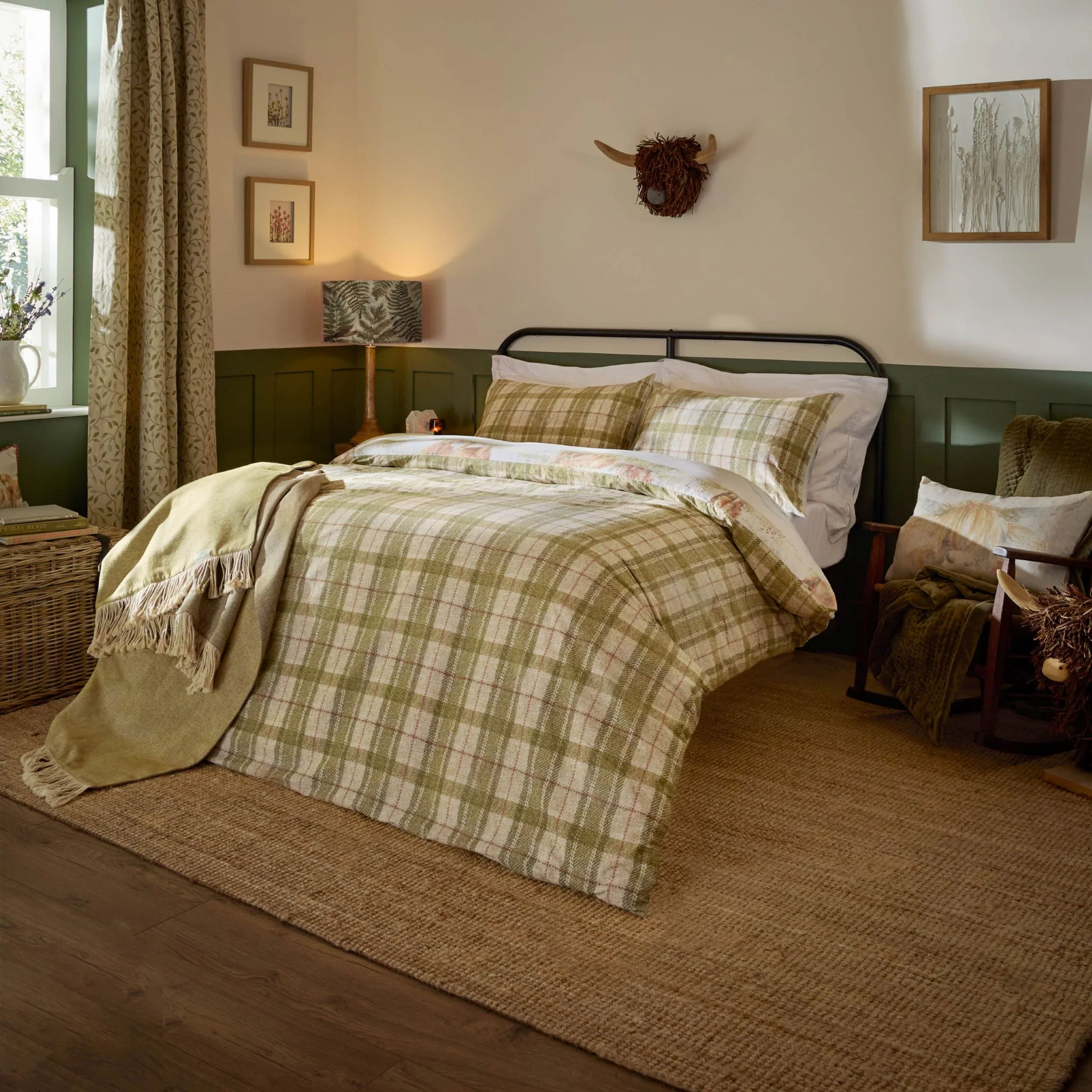 Voyage Highland Cattle Duvet Cover Set - Voyage Highland Cattle Double Duvet Set Multicolour - Image 2