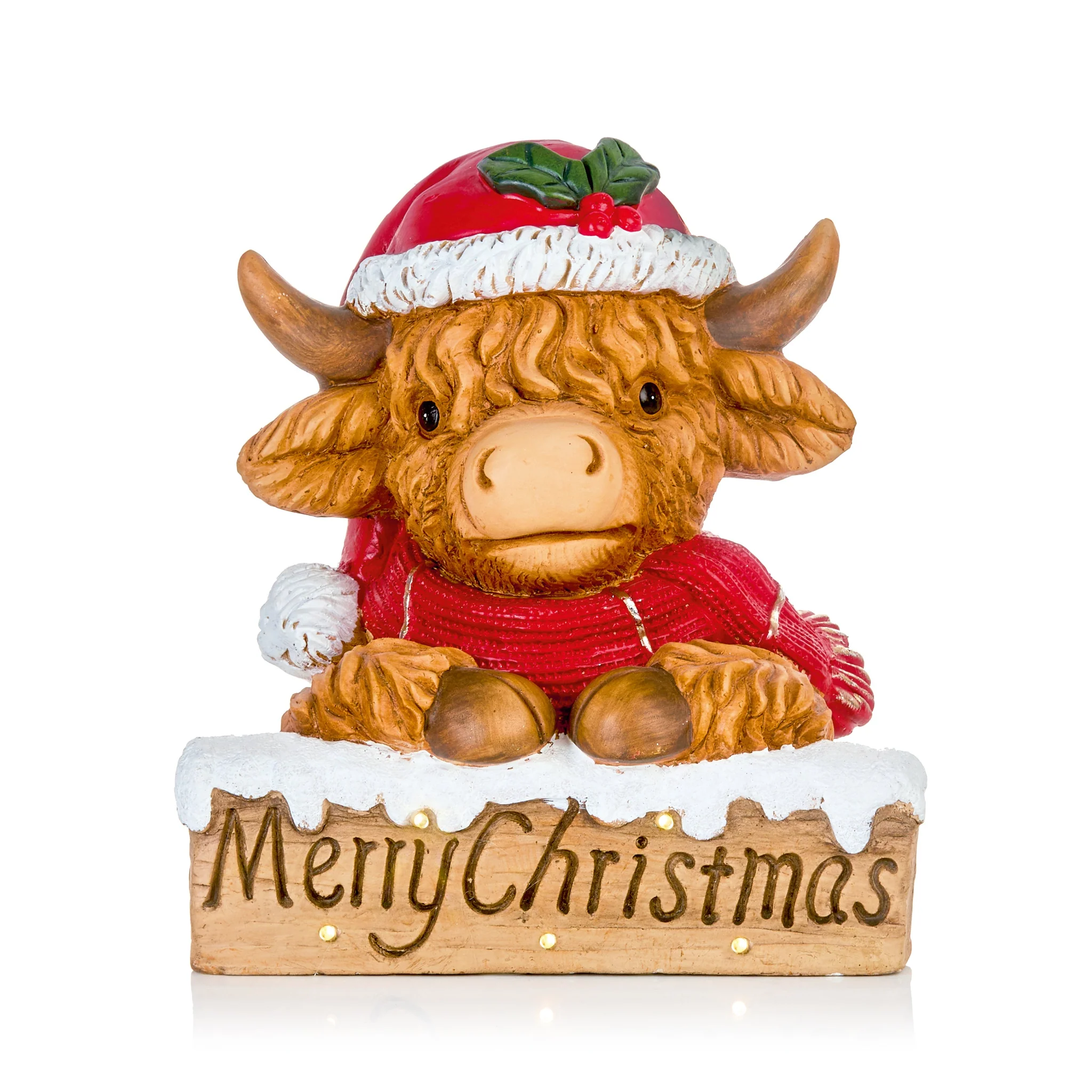 Highland Cow Welcome Sign Battery Operated - C Lit BO Highland Cow Welcome Sign 31CM