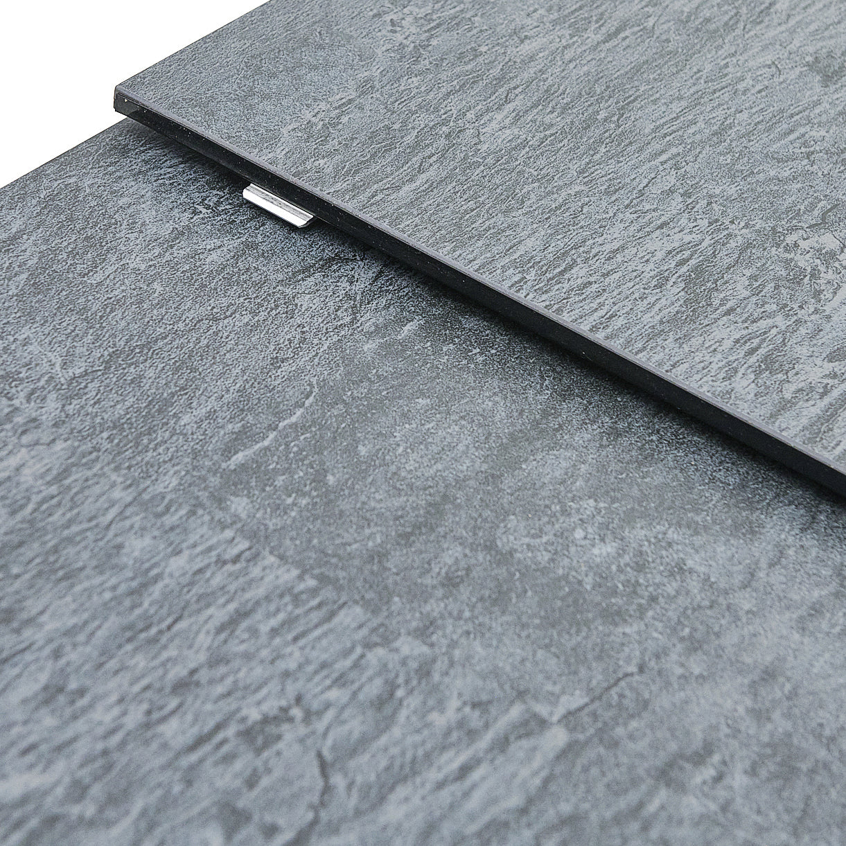 Honour Extending Dining Table - Ext Dining Table 160/220x90cm Grey Rhine Ceramic / Glass & Black Powder Base - 160cm - Image 7